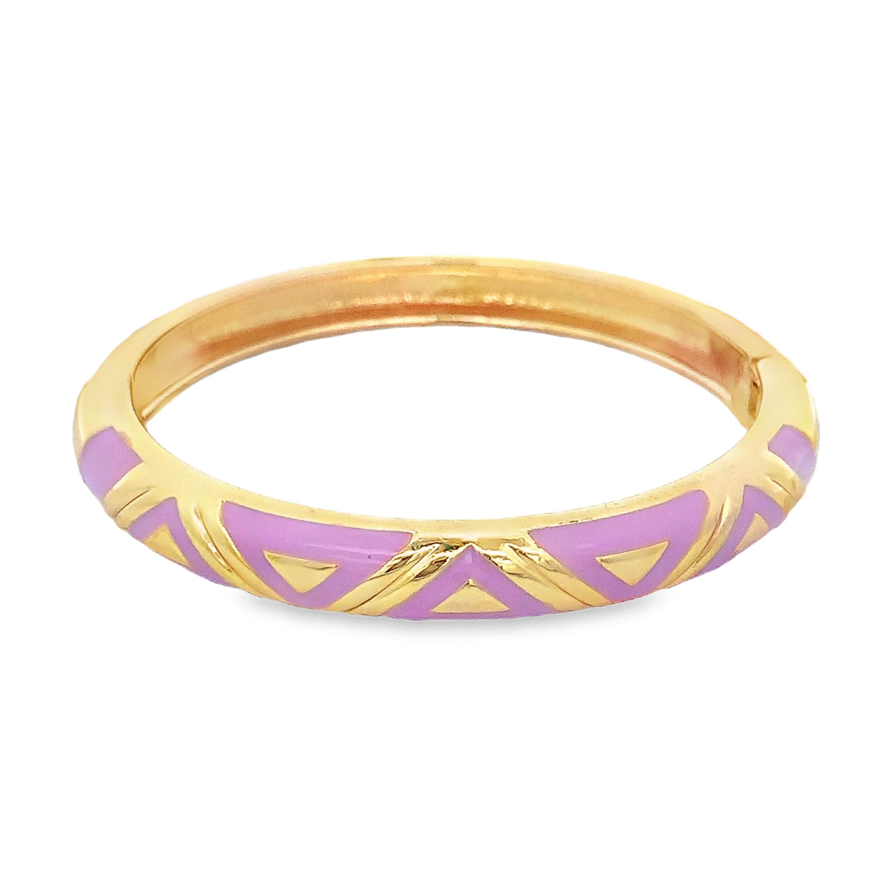 Bransoletka ze złoconej stali z geometrycznym motywem