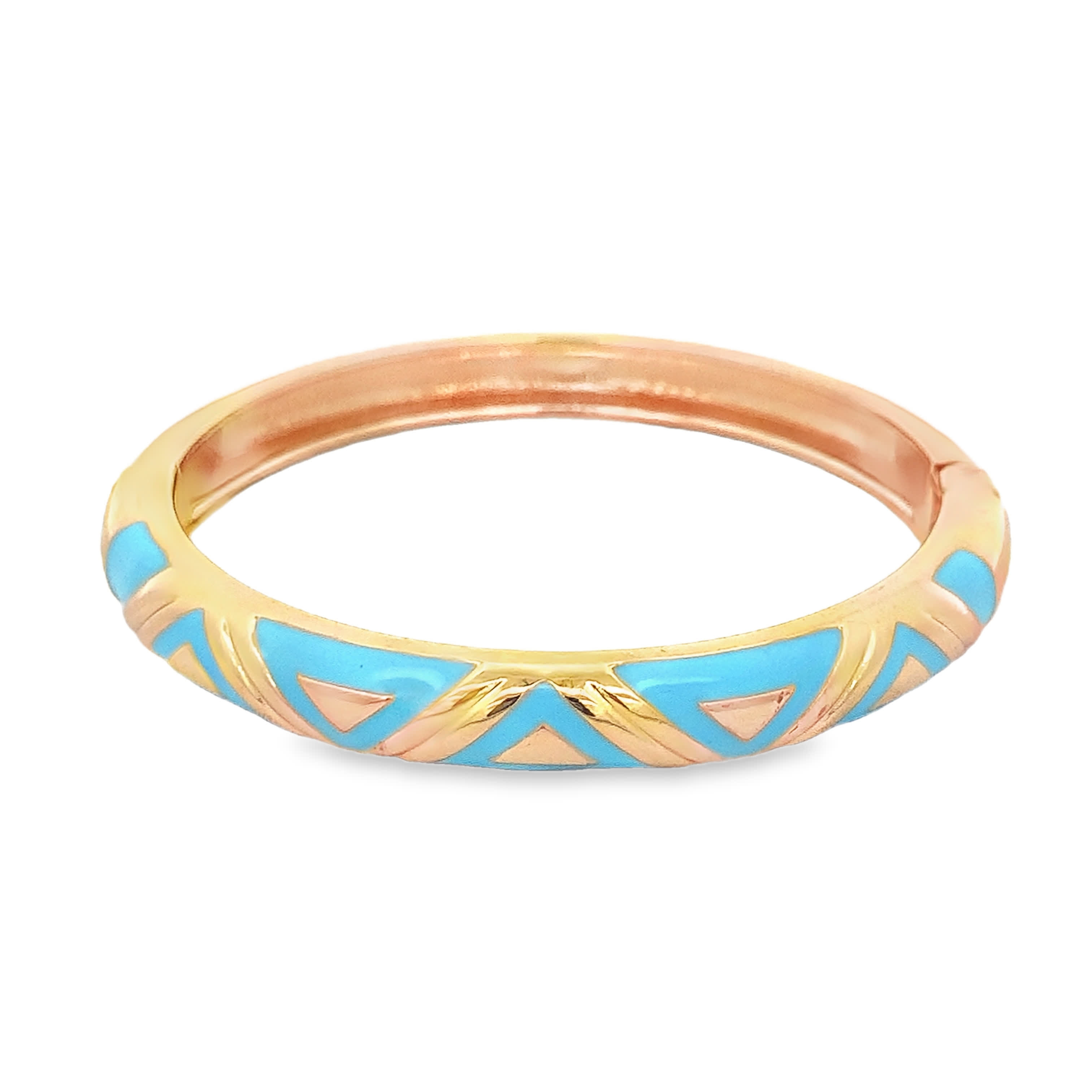 Designerska bransoletka geometryczna ze złoconej stali