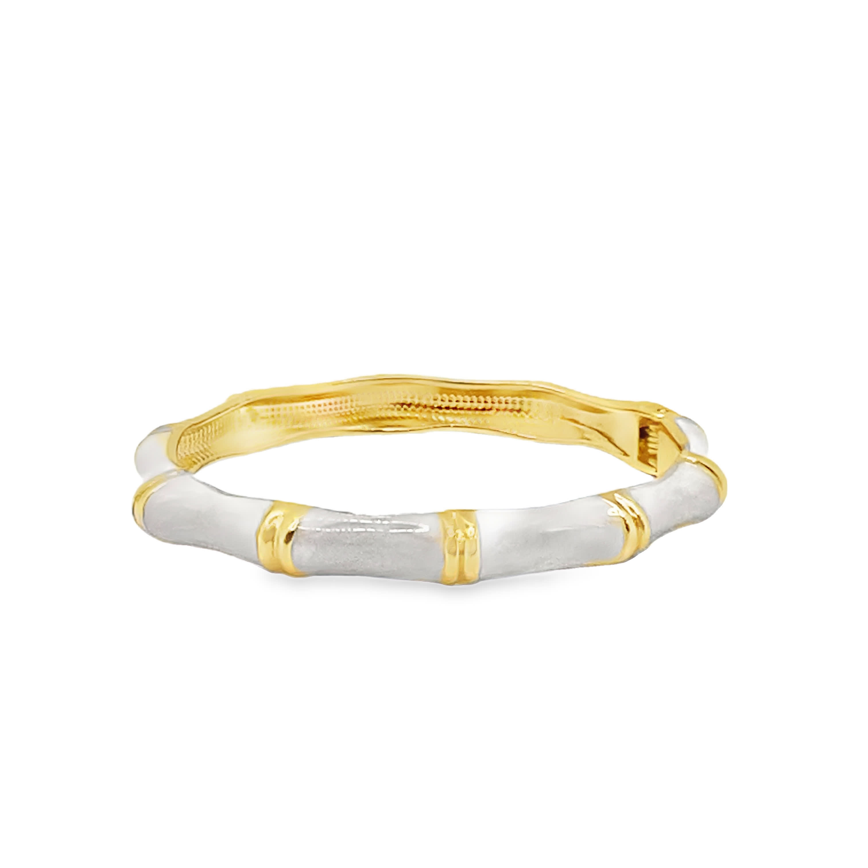 Bransoletka ze złoconej stali inspirowana bambusem