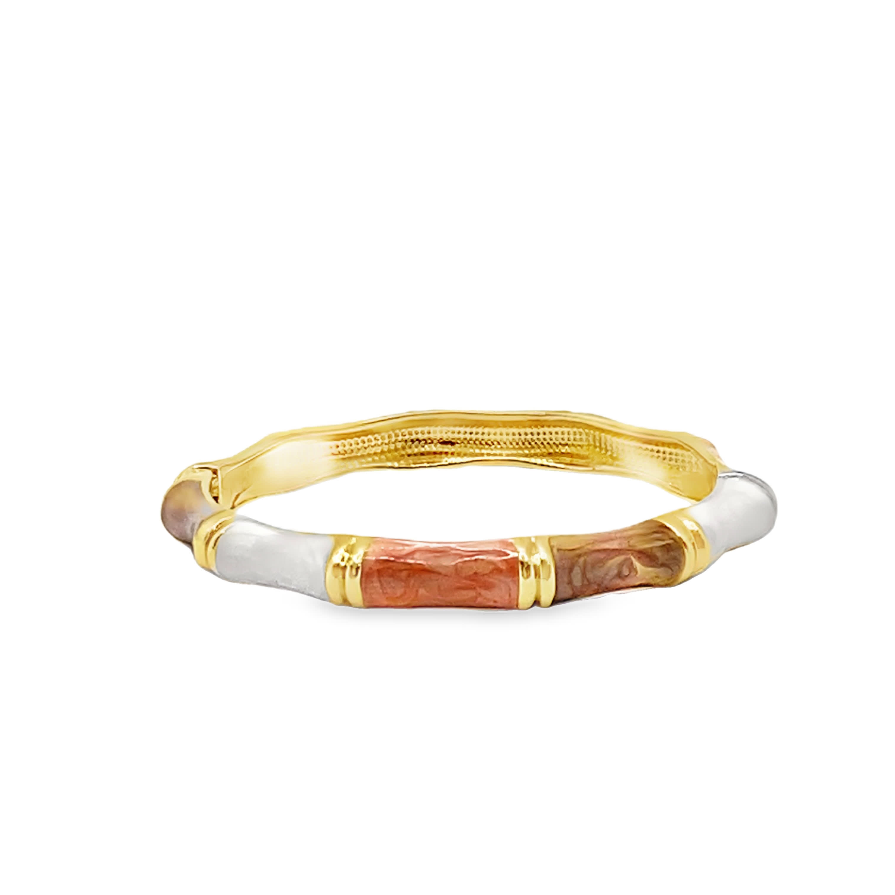 Bransoletka z akcentem emaliowanym w żółtej stali