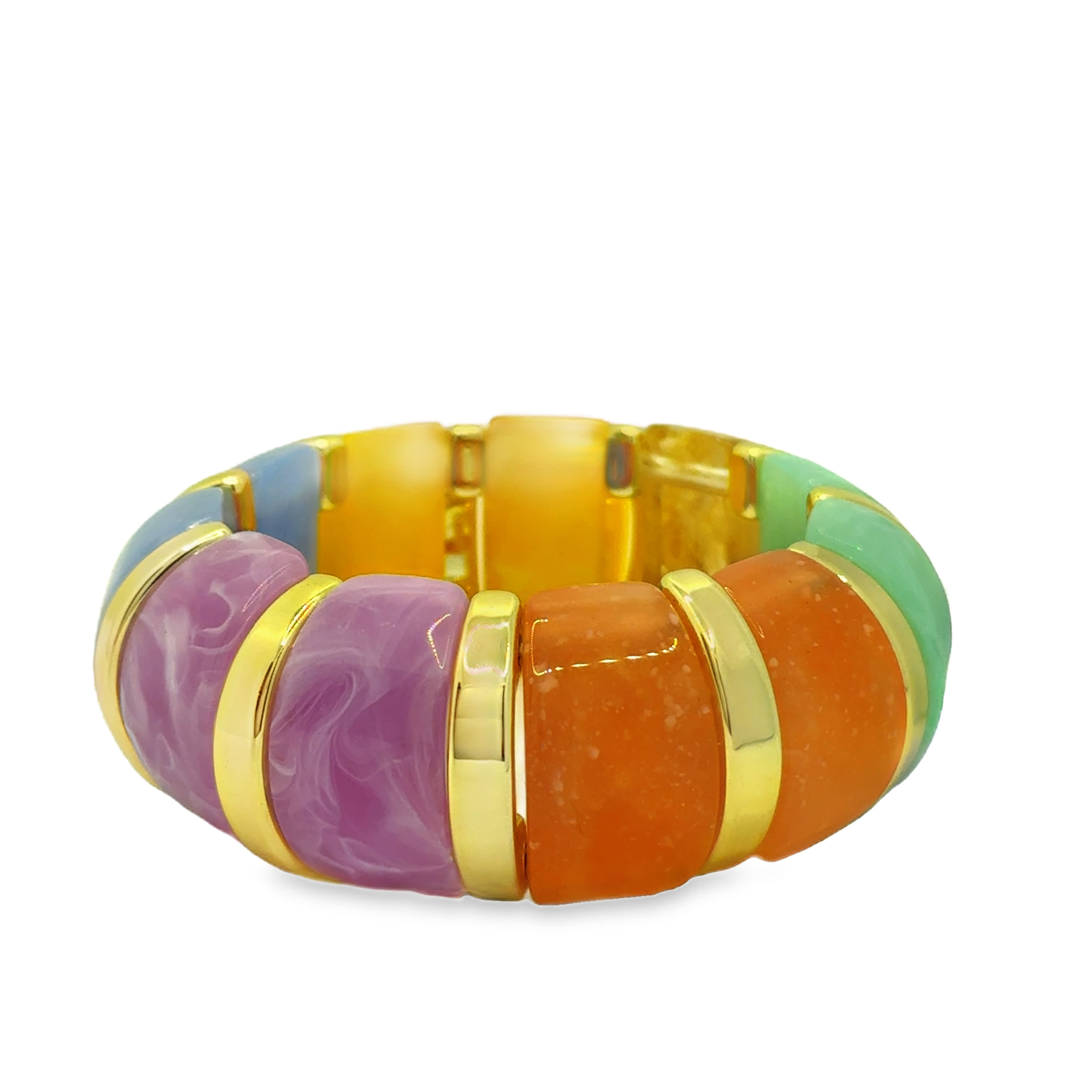 Kolorowa bransoletka bez metalu z akcentami