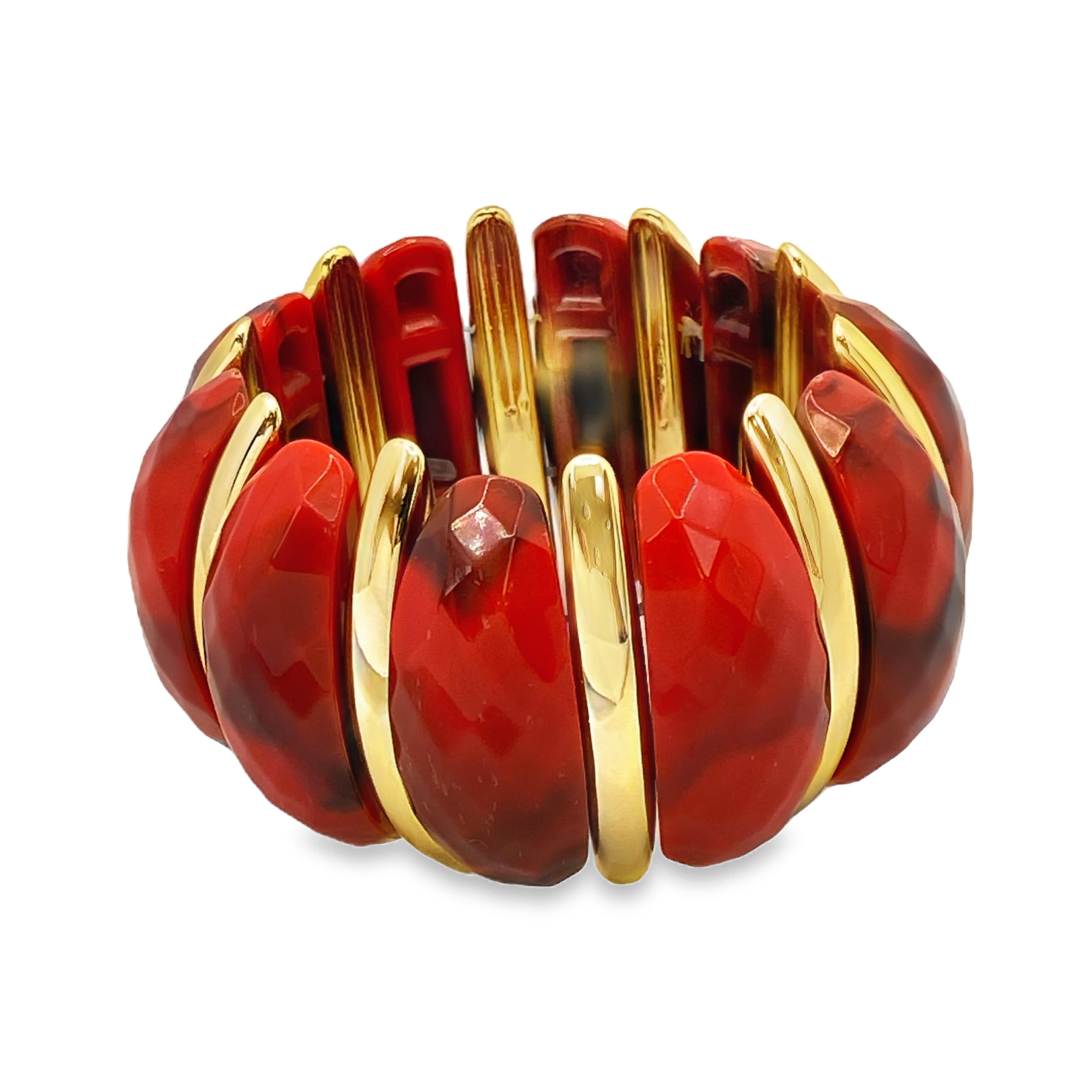 Bransoletka typu „Overview” w kolorze czerwonym z akcentami w odcieniu złocona