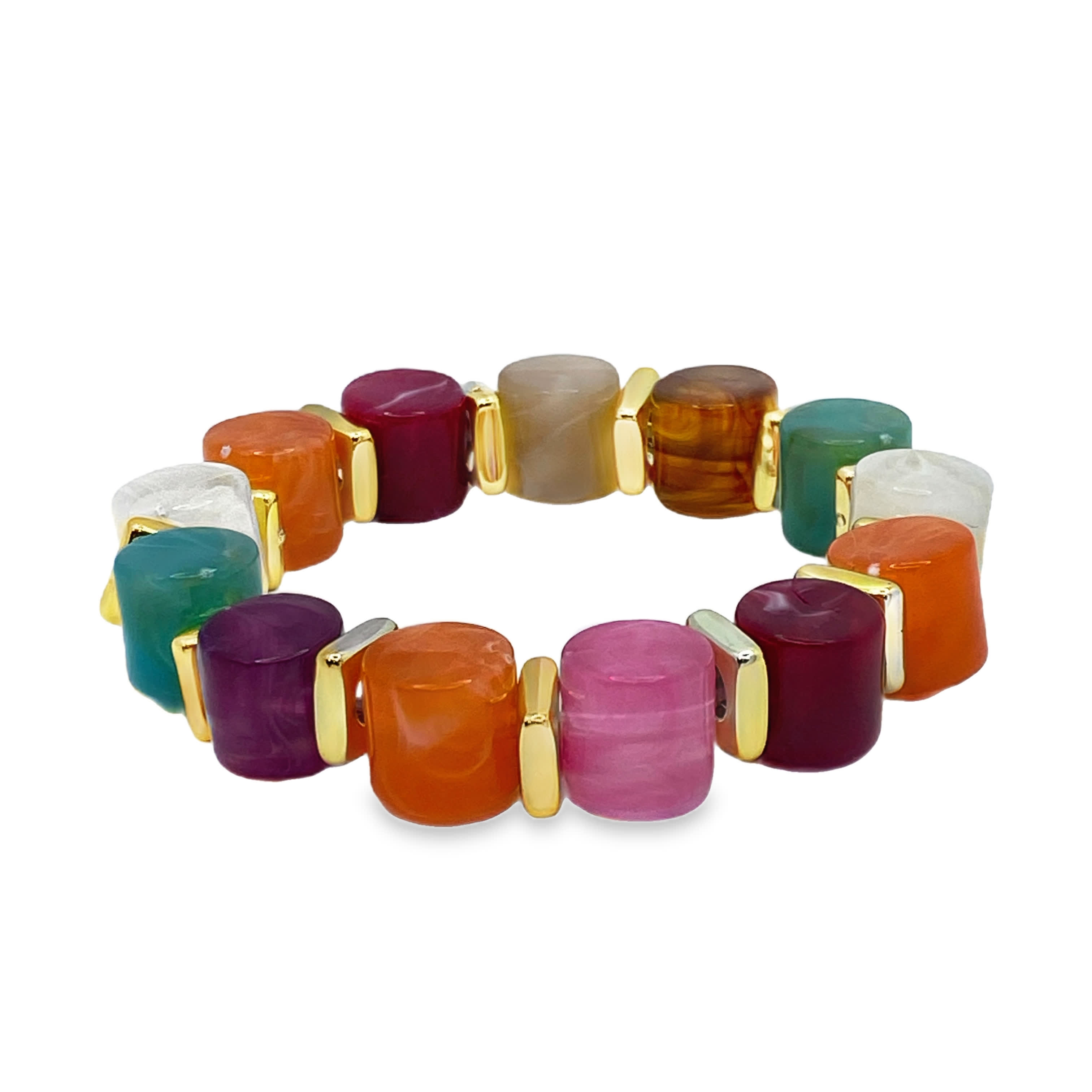 Żywa bransoletka z koralików z akcentami w kolorze stali