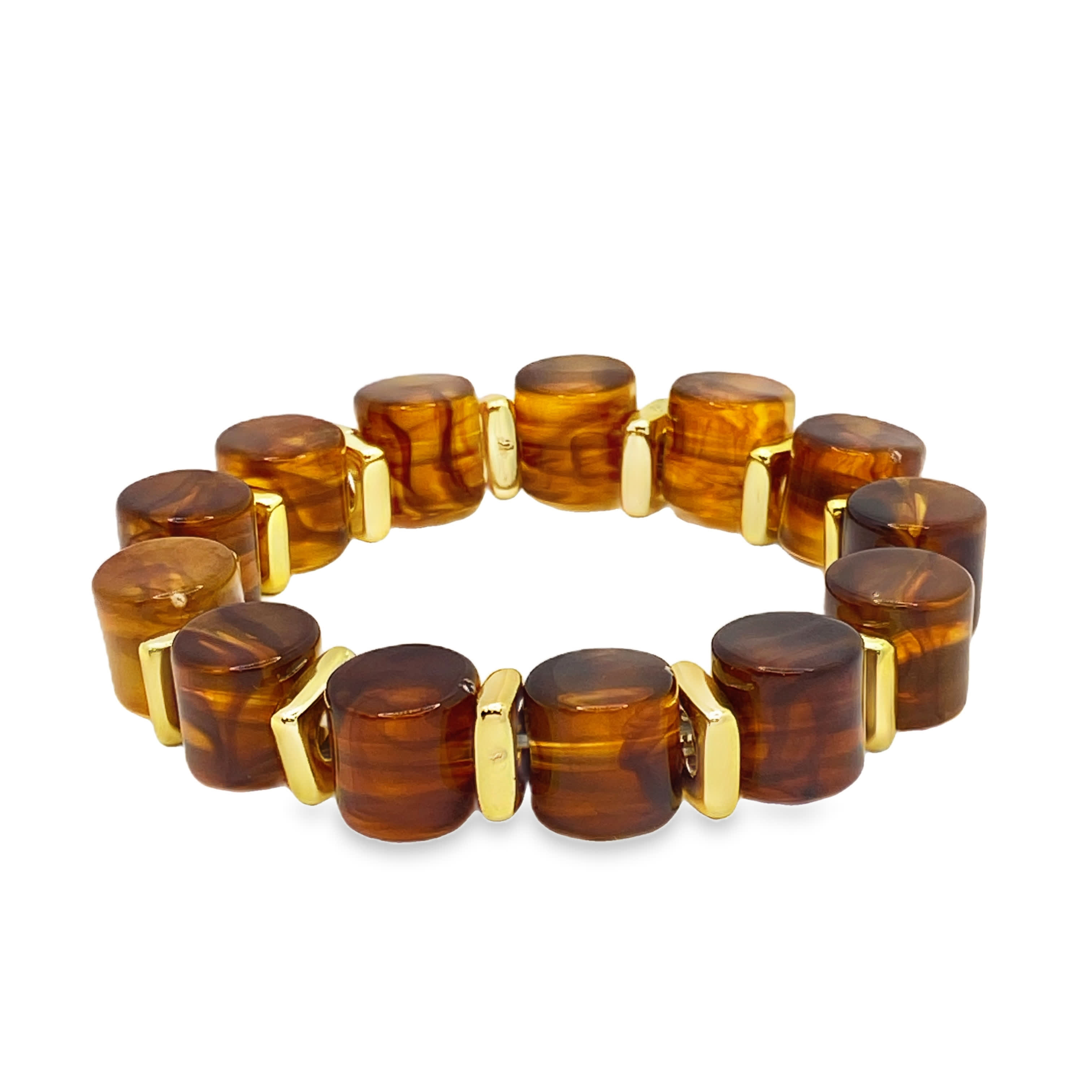 Bransoletka z bursztynowych koralików z akcentami