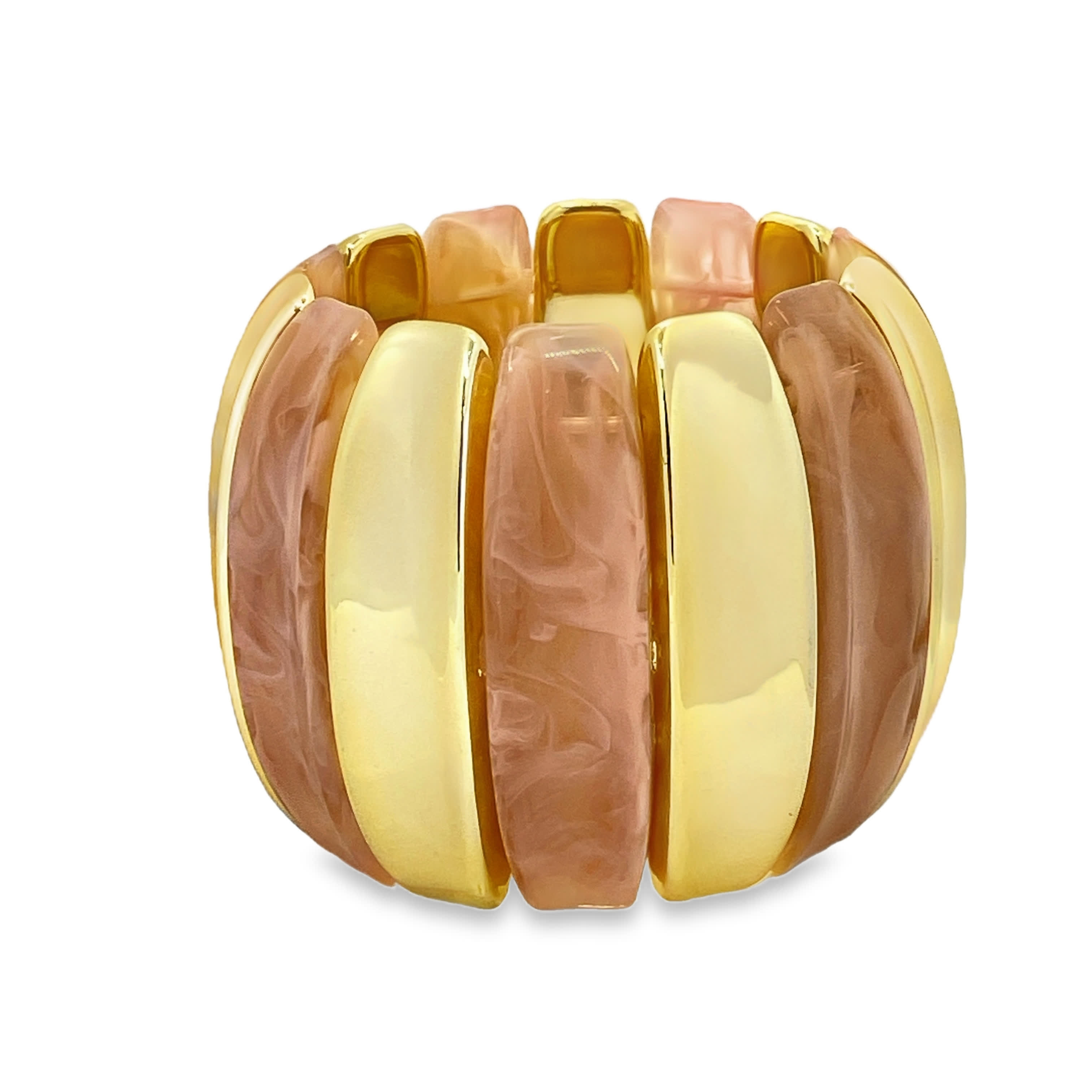 Bransoletka typu Bangle  z marmurkowym wzorem w kolorze różu