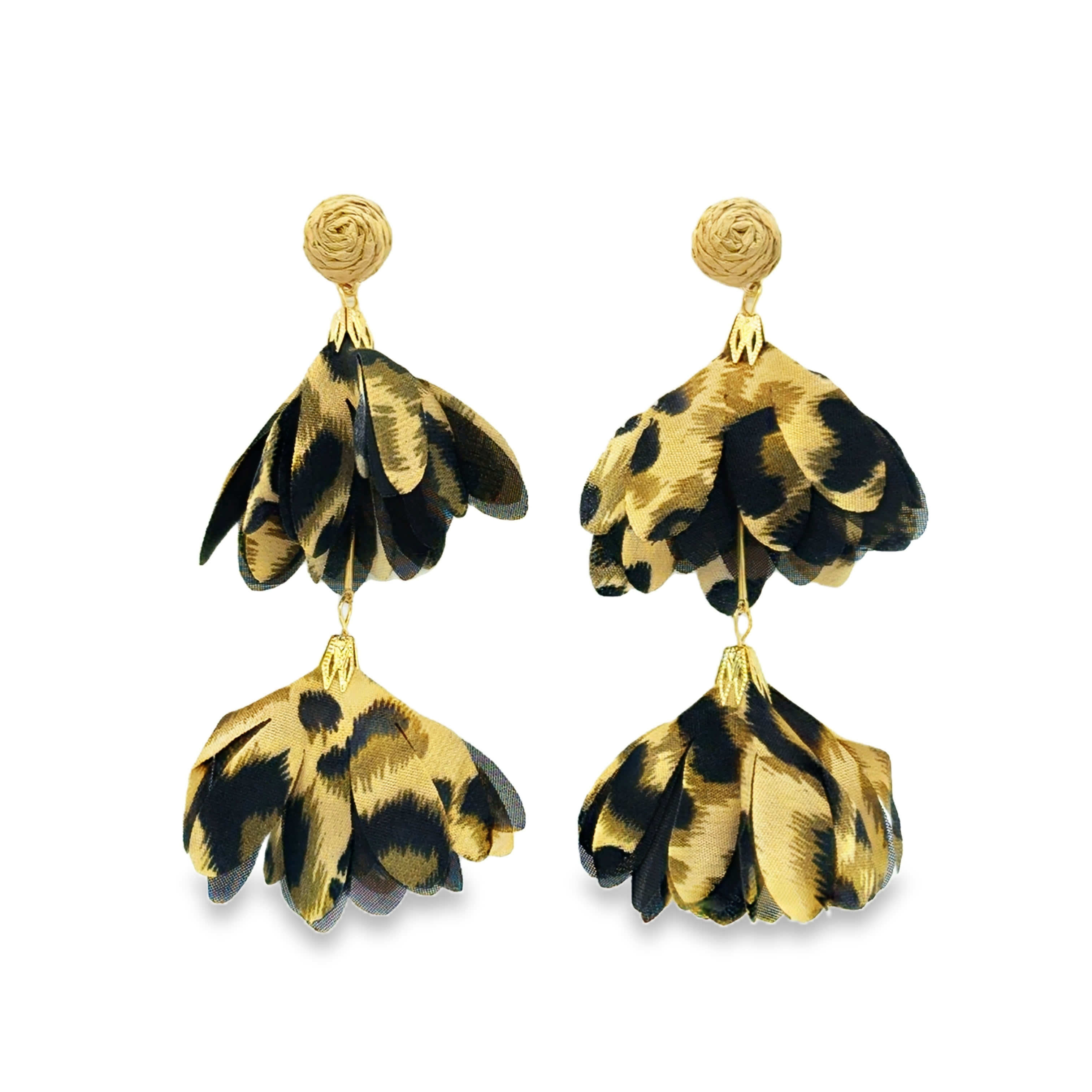 Kolczyki wiszące z nadrukiem zwierzęcym