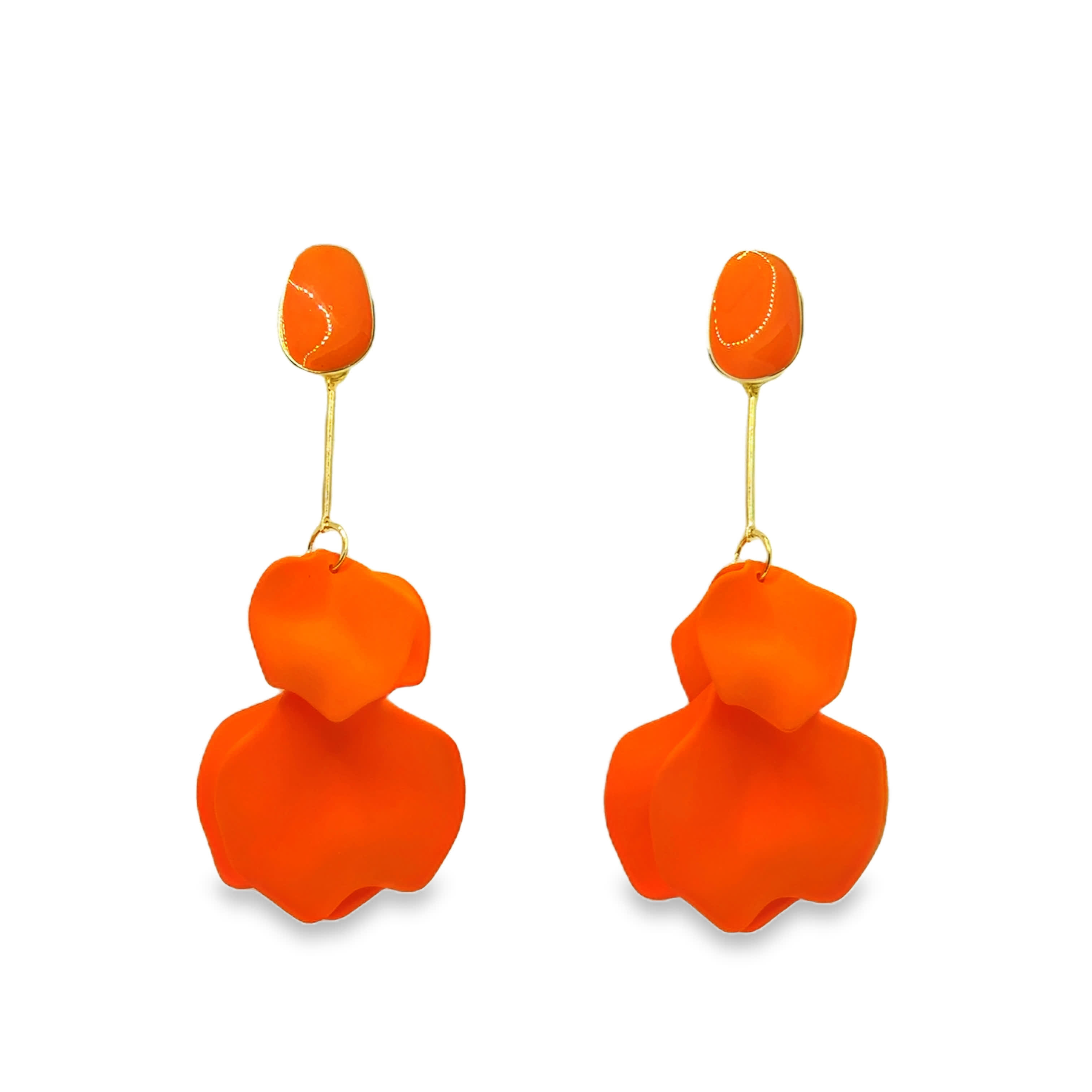 Eleganckie wiszące kolczyki bez metalu w żółtej stali