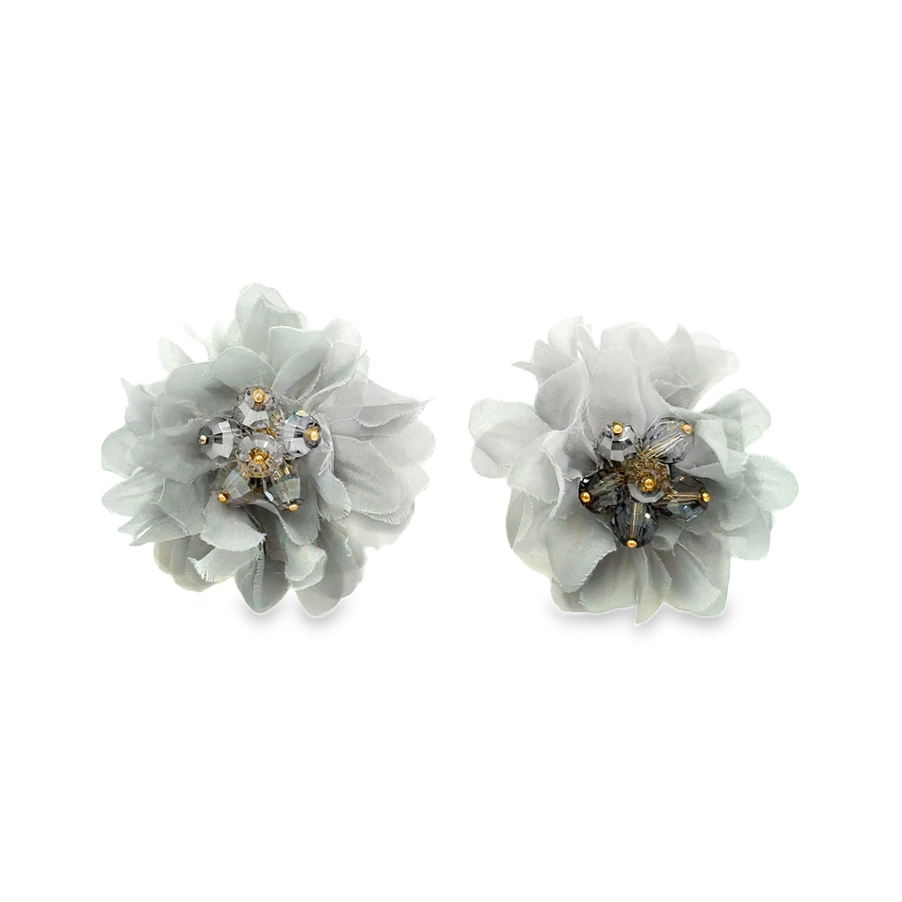 Kolczyki z kryształkami i koralikami w kształcie kwiatów