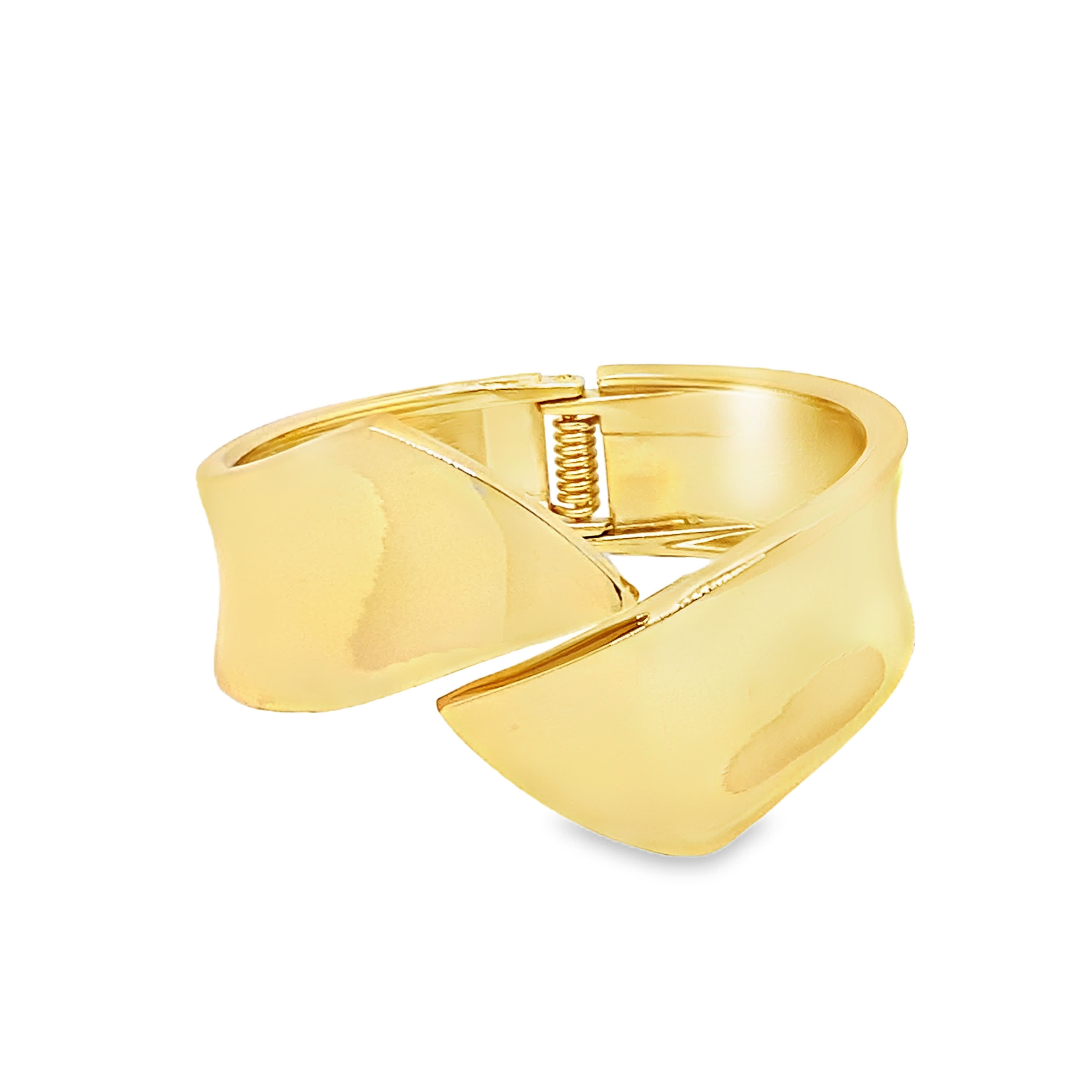 Elegancka bransoletka z żółtego złota z otwartym mankietem