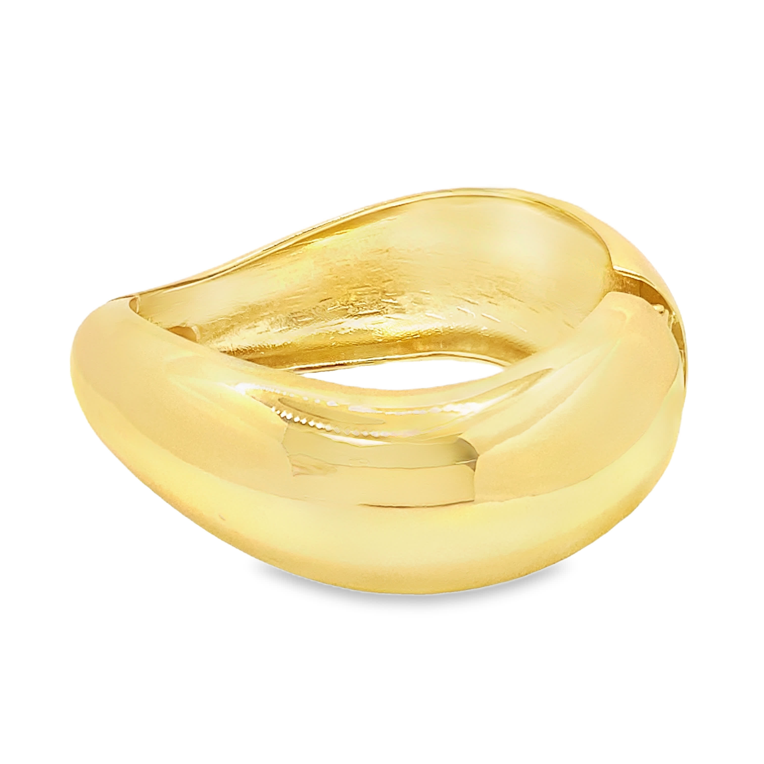 Rzeźbiarska bransoletka z żółtego złota