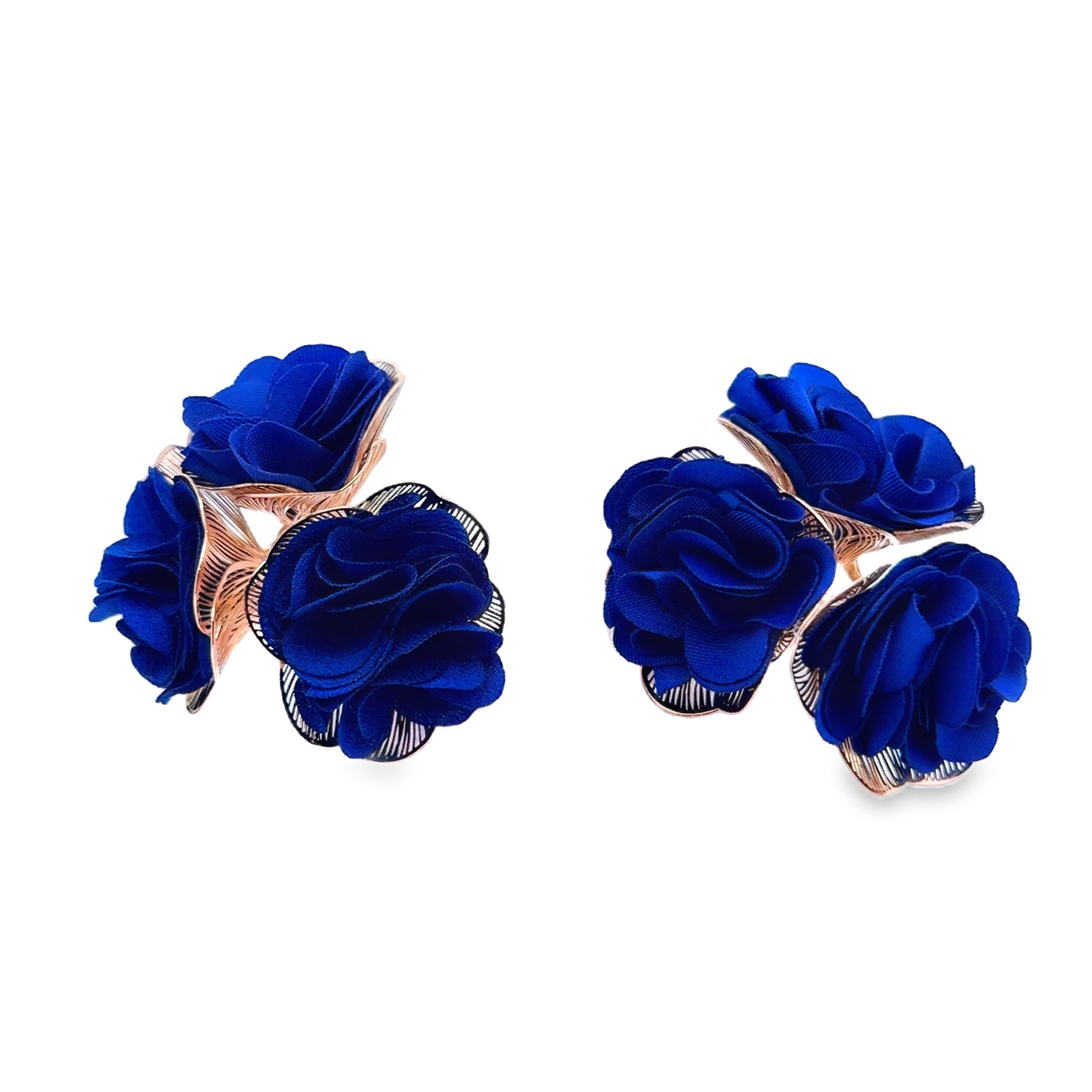 Kolczyki z motywem kwiatowym w odcieniu żółtego złota