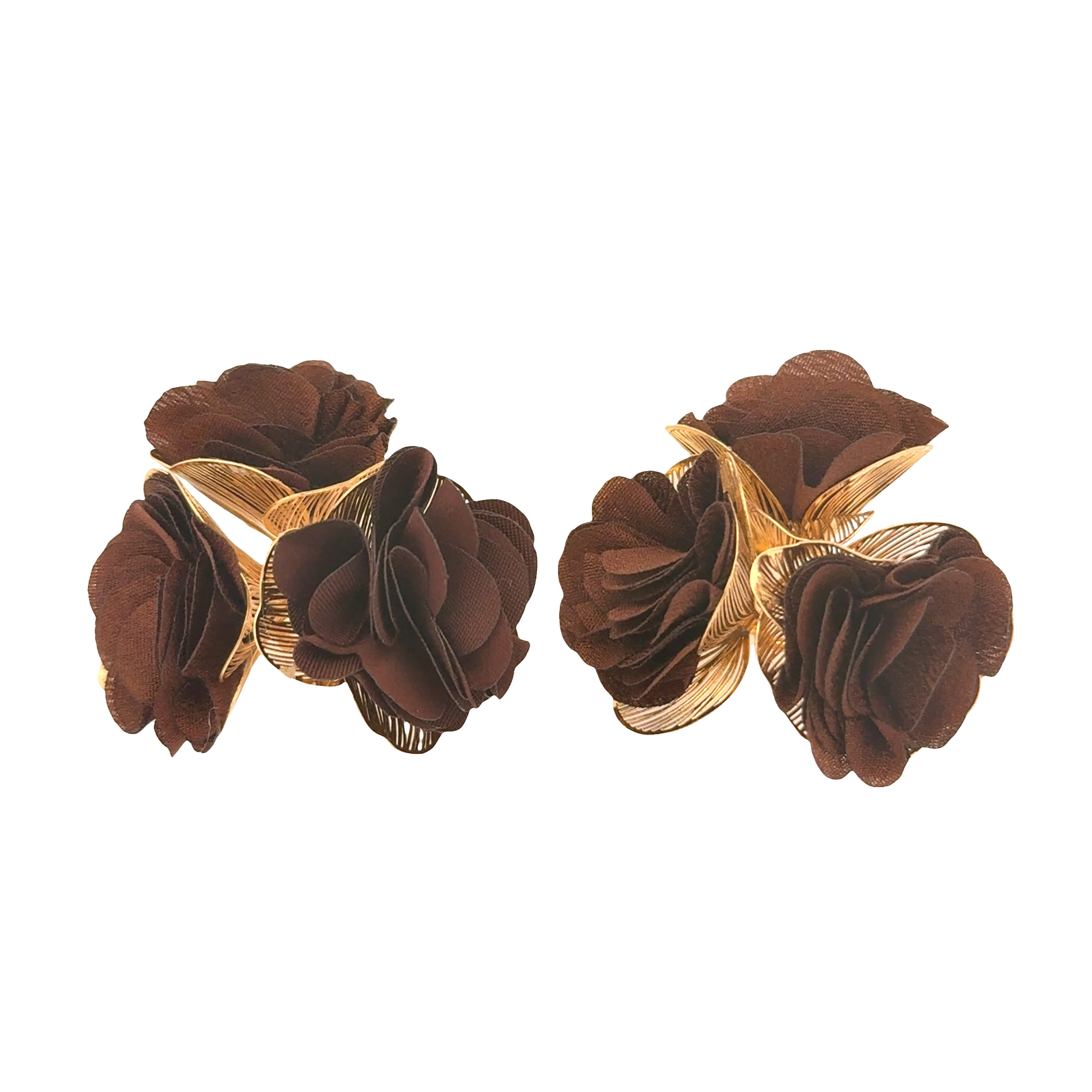 Kolczyki z żółtego złota w kształcie kwiatowego klastra