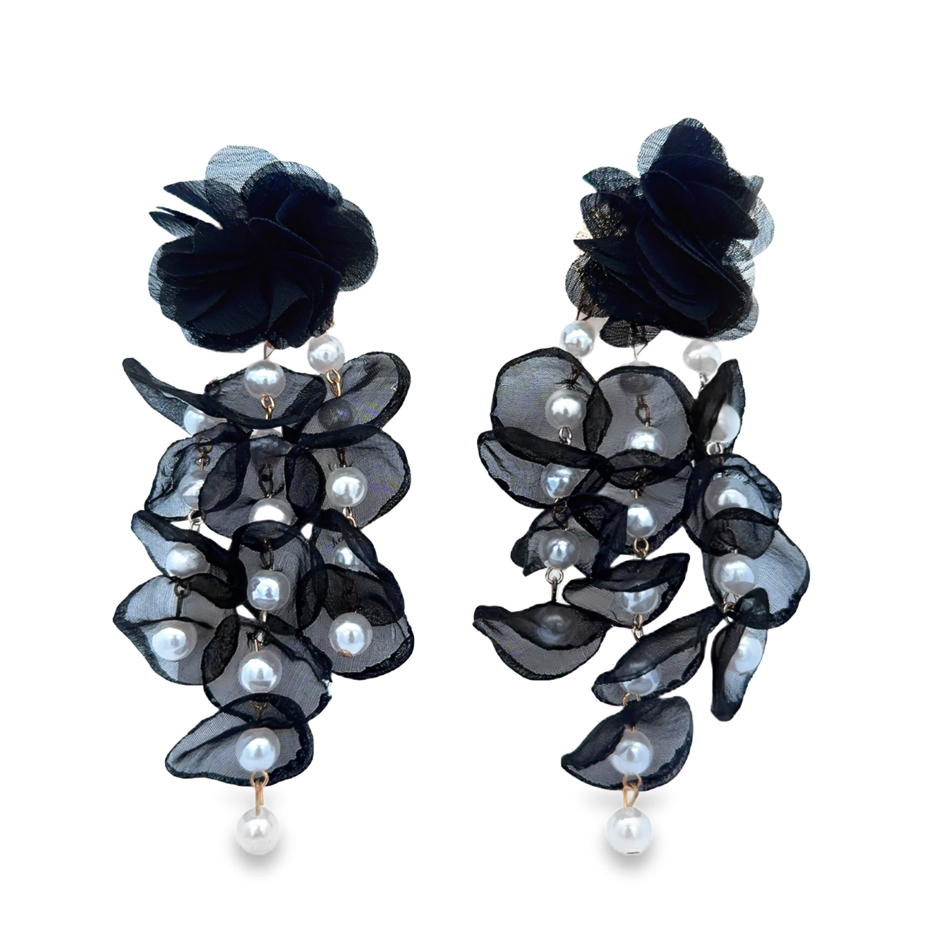 Eleganckie kolczyki z perłami i oprawą bez metalu