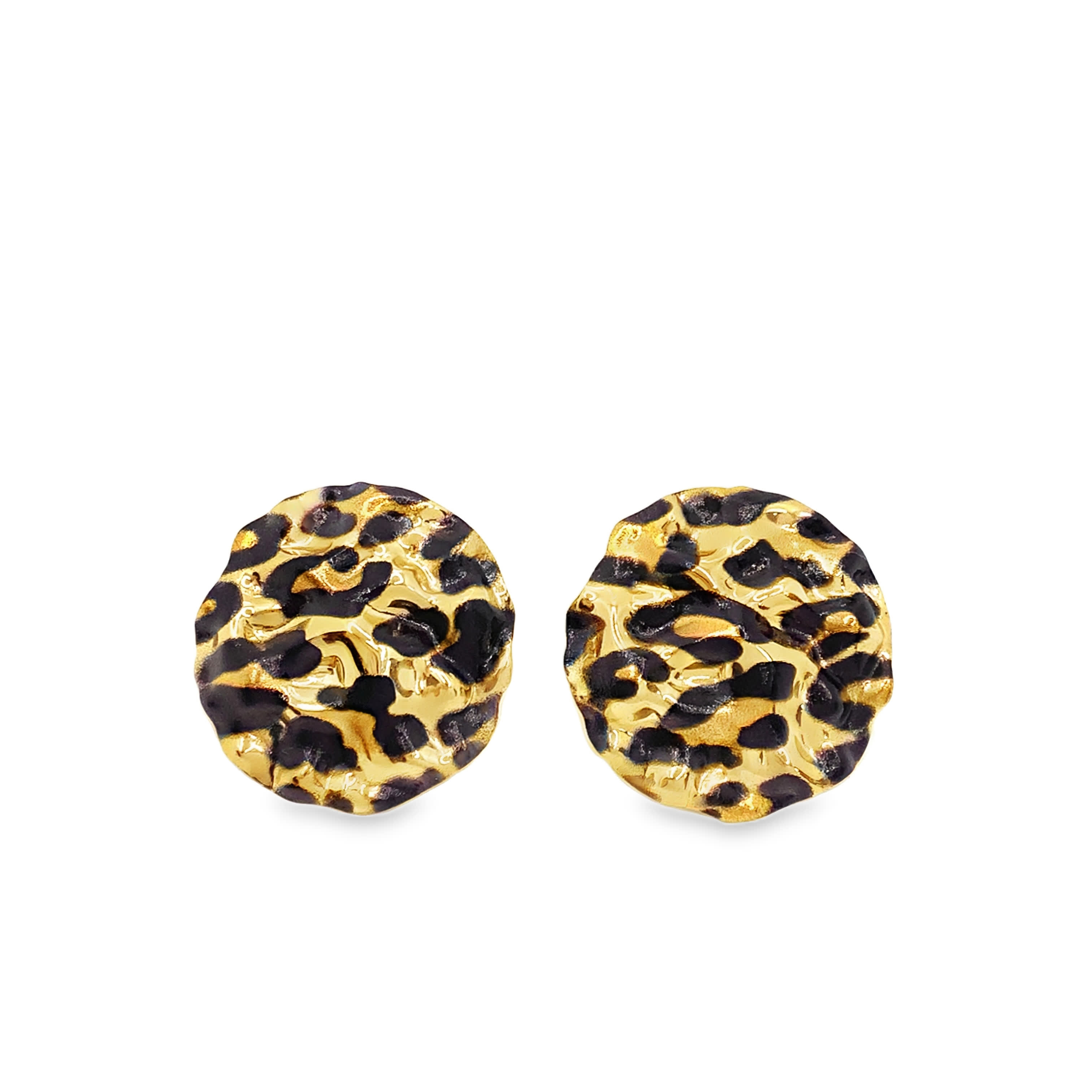 Kolczyki z żółtego złota ze wzorem zwierzęcym