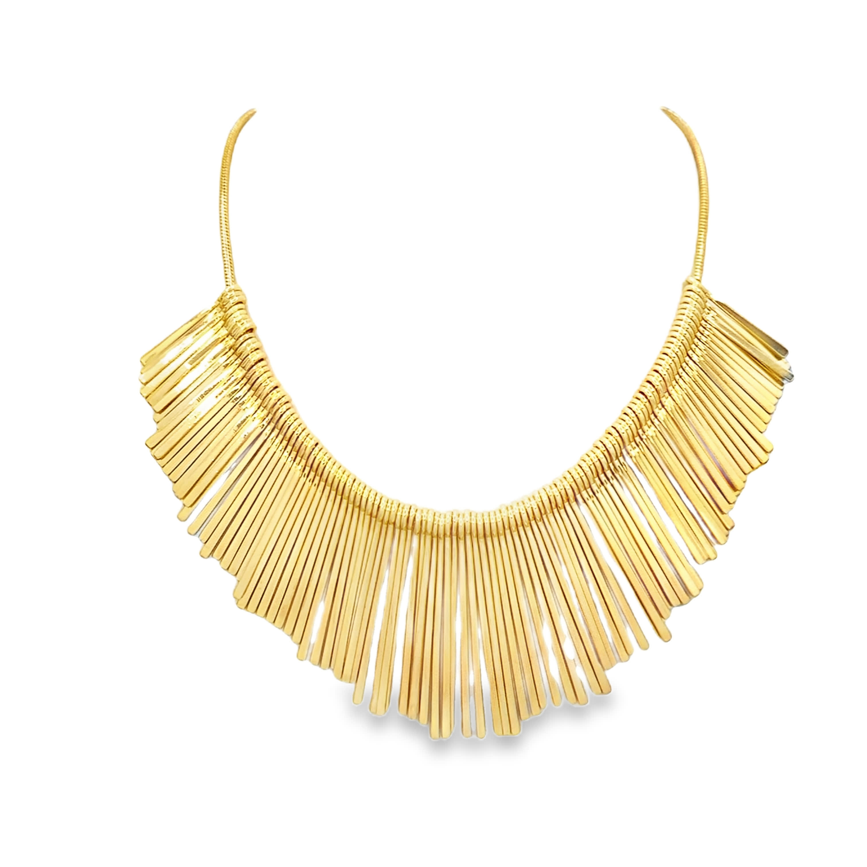 Naszyjnik z żółtego złota z frędzlami