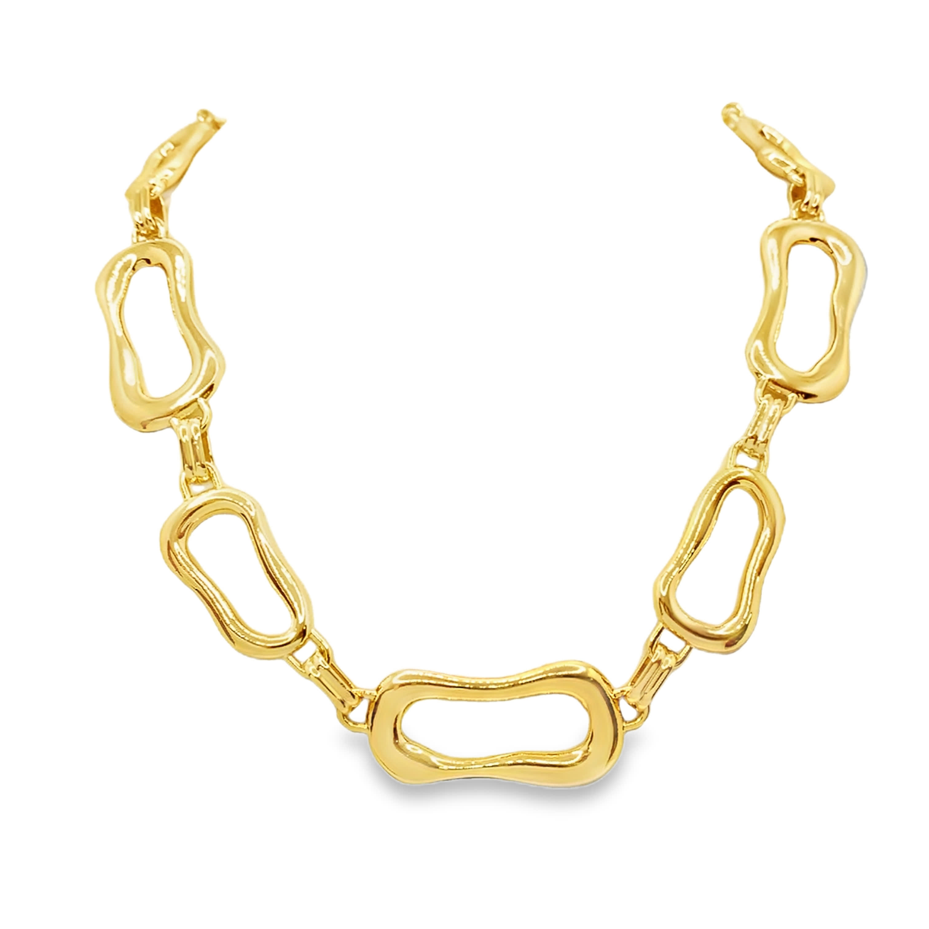 Nowoczesny naszyjnik z żółtego złota z otwartymi ogniwami