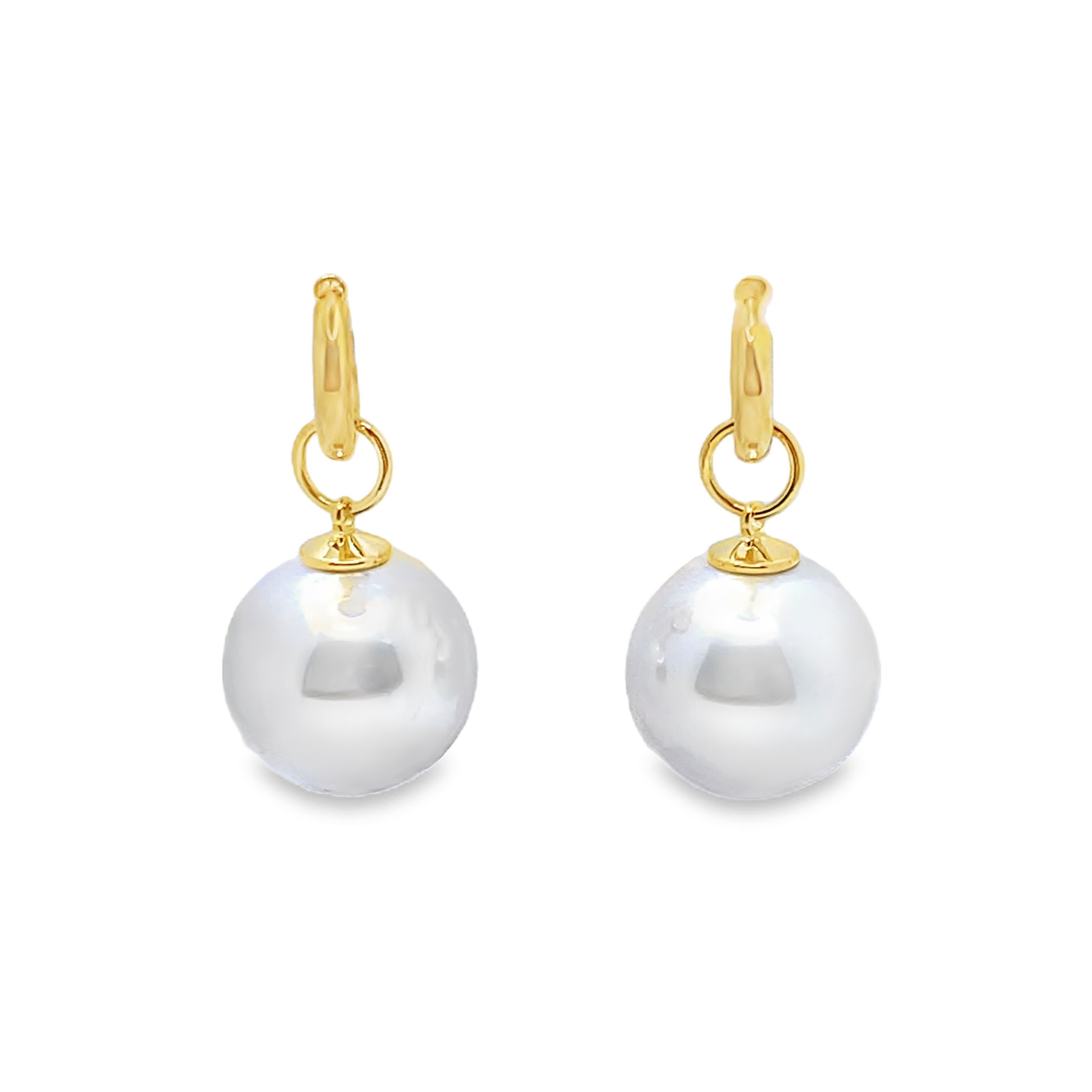 Eleganckie kolczyki z perłami w żółtym złocie