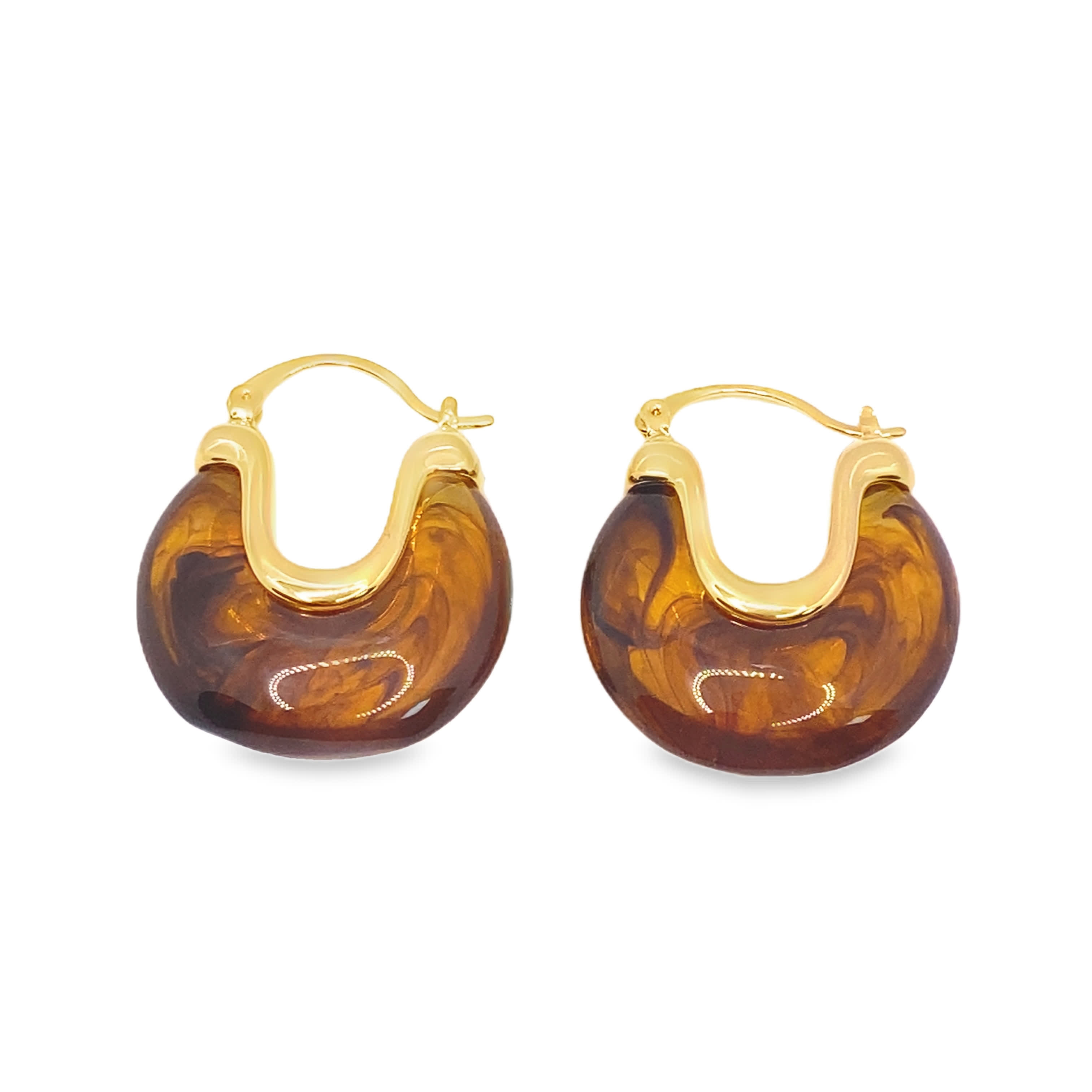 Nowoczesne kolczyki koła z żółtego złota