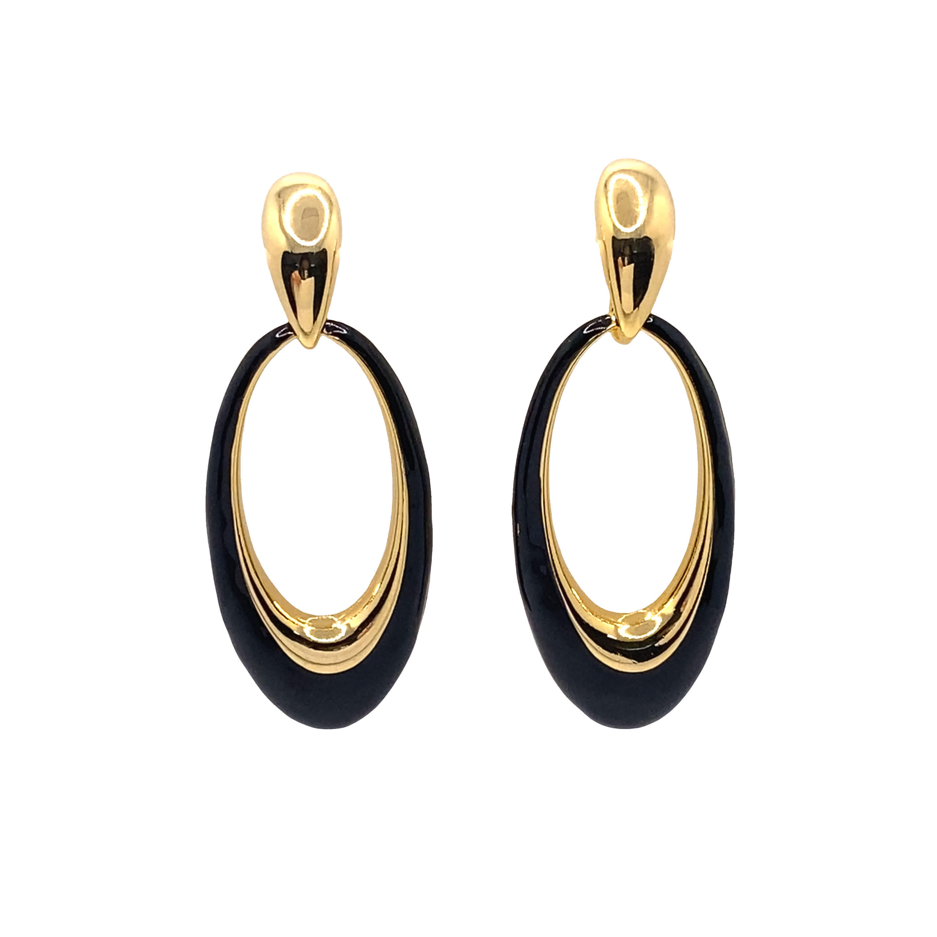 Współczesne wiszące kolczyki z żółtego złota