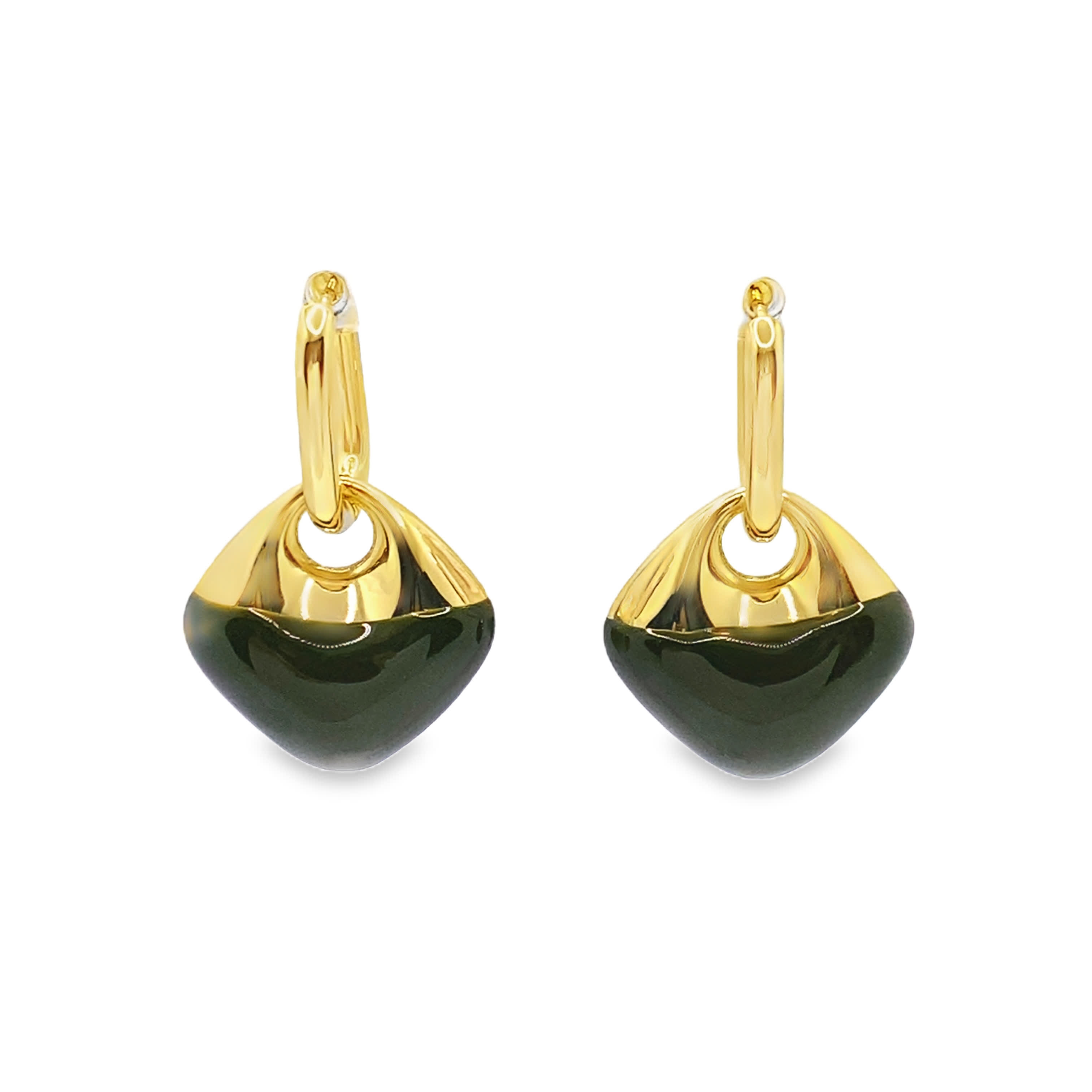 Współczesne wiszące kolczyki z żółtego złota