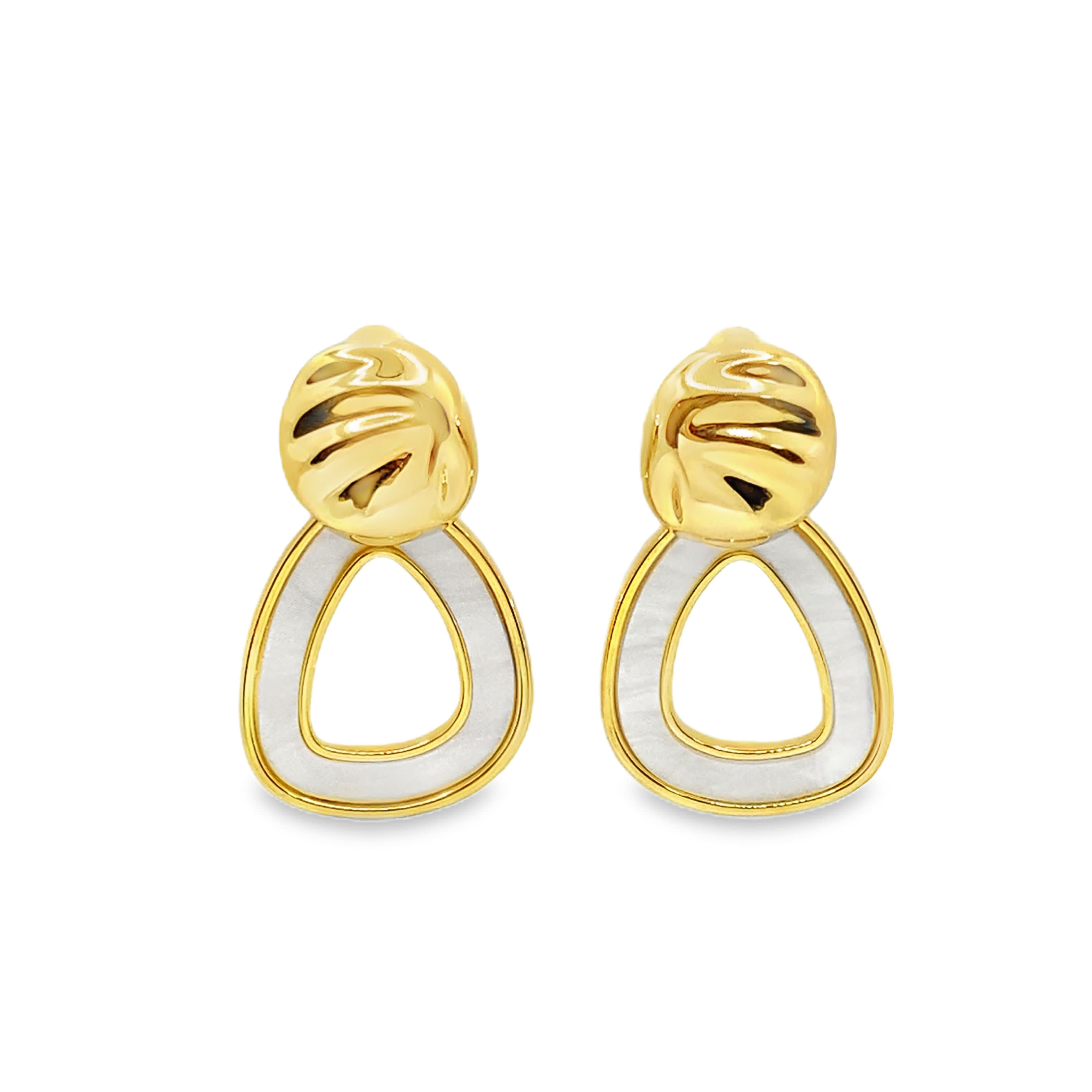 Nowoczesne wiszące kolczyki z żółtego złota