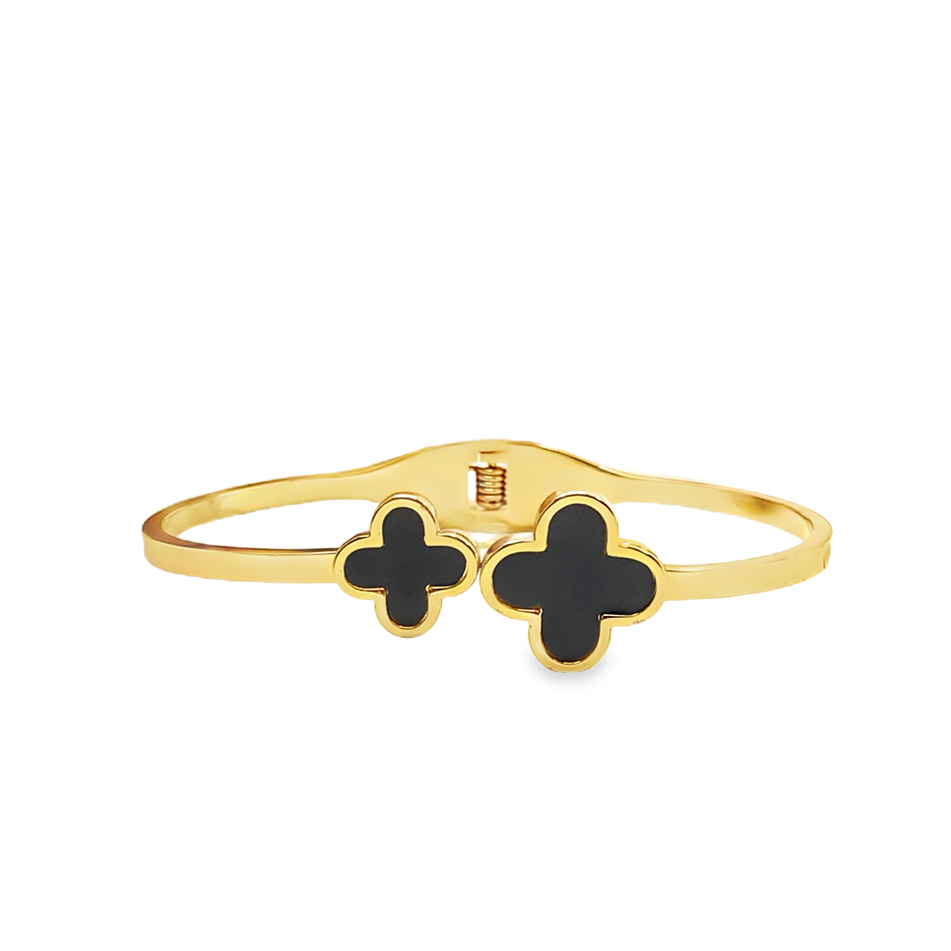 Bransoletka w kolorze żółtego złota z motywem koniczyny