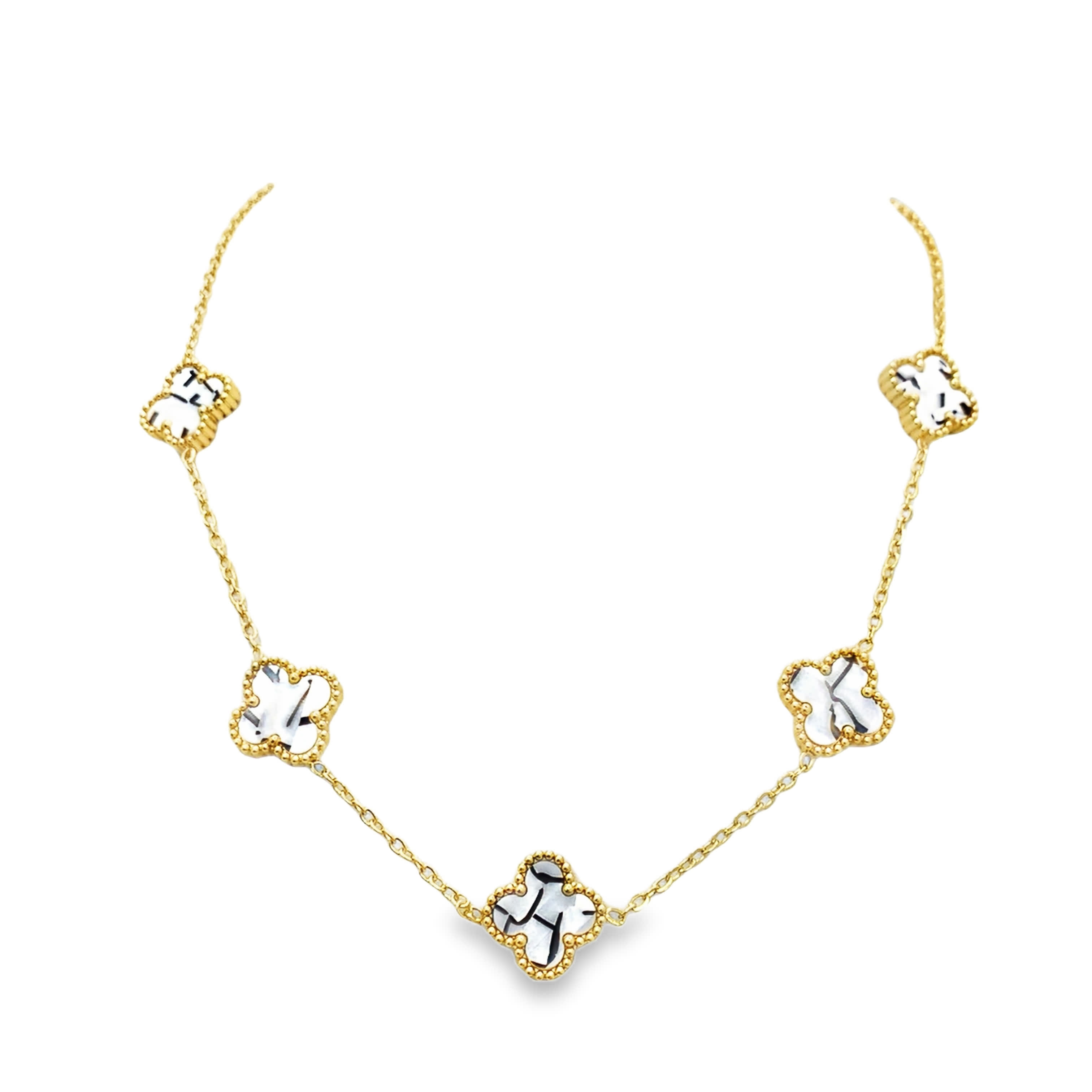 Elegancki naszyjnik z żółtego złota z motywem koniczyny