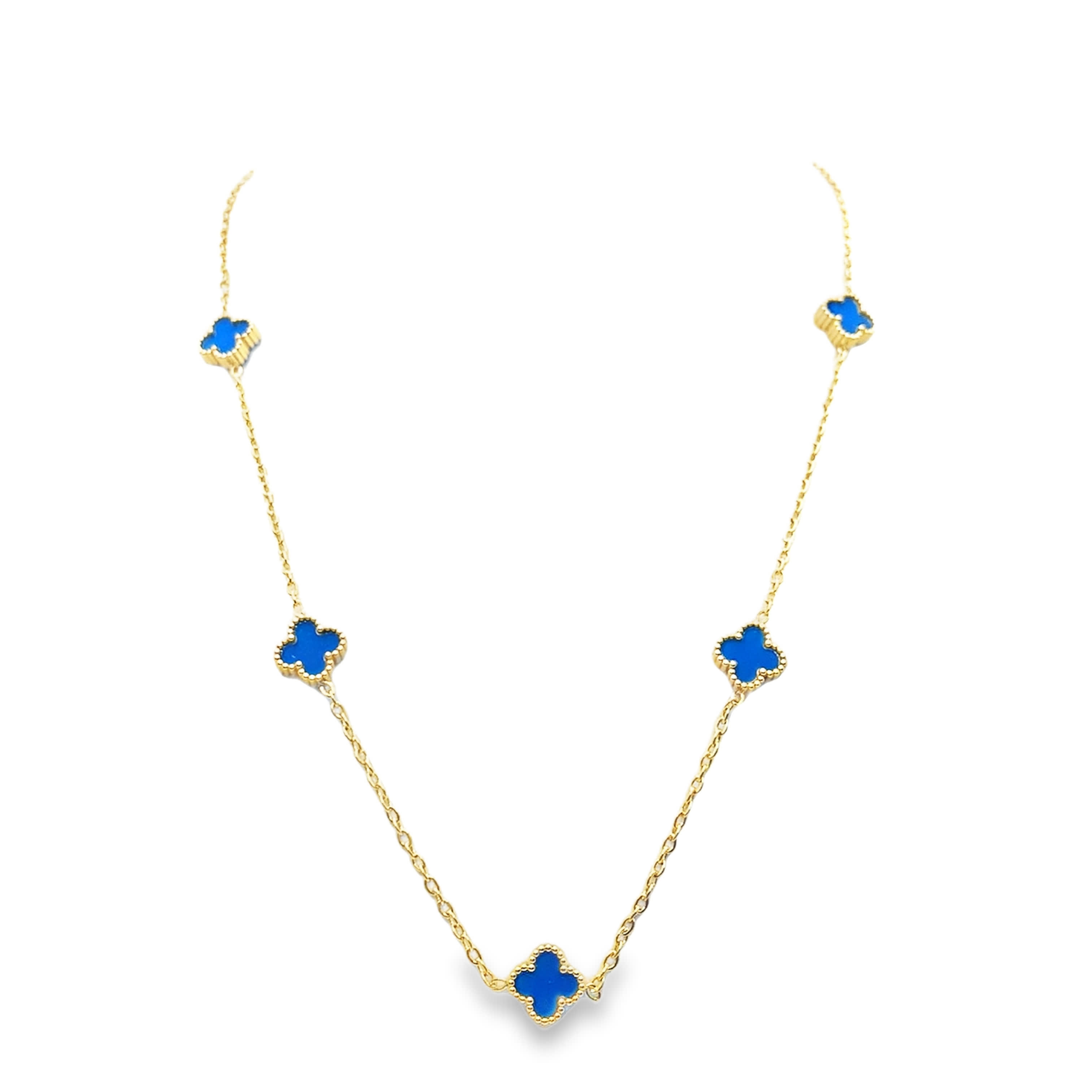 Elegancki naszyjnik z żółtego złota w kształcie koniczyny