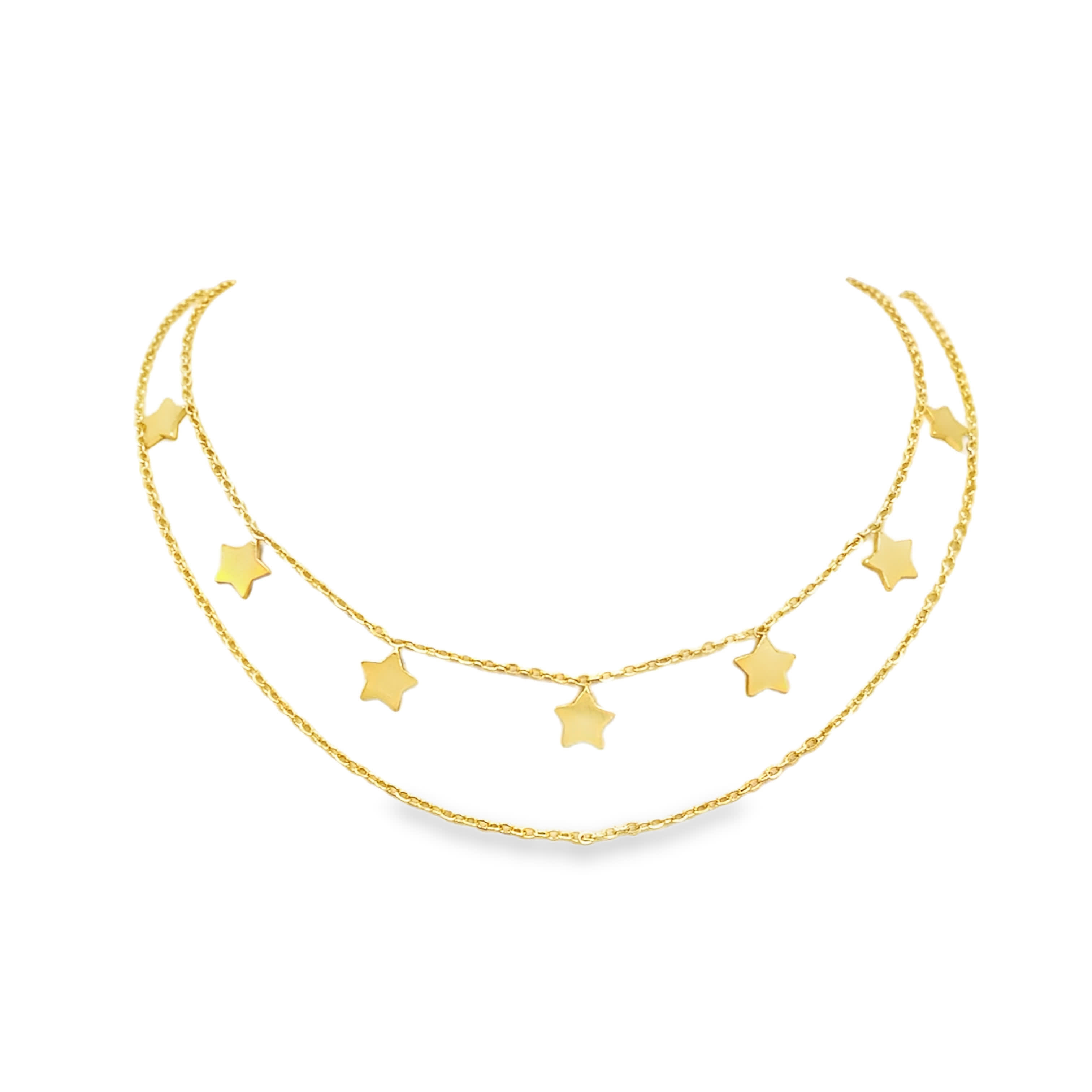 Delikatny naszyjnik z zawieszką w kształcie gwiazdy z żółtego złota