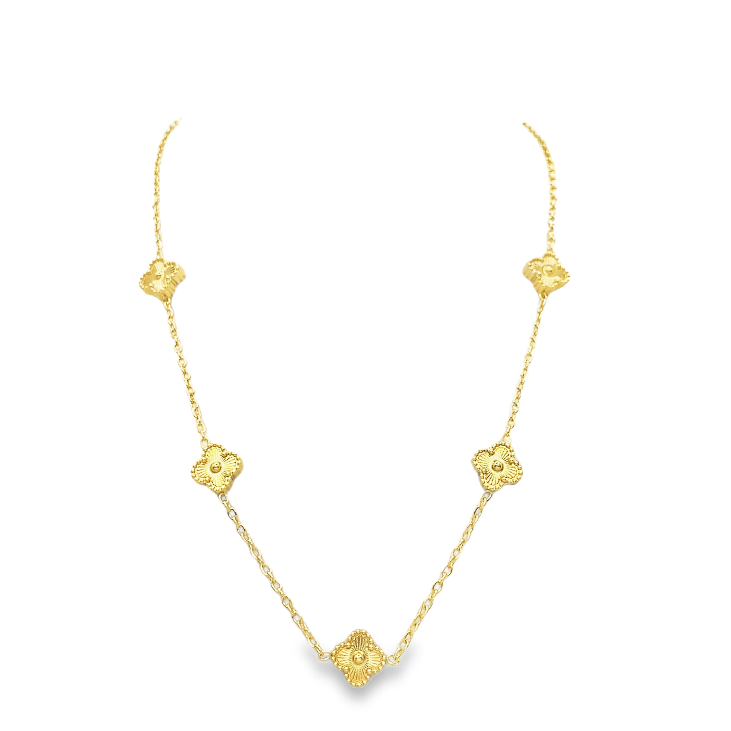 Naszyjnik z żółtego złota z motywem kwiatowym