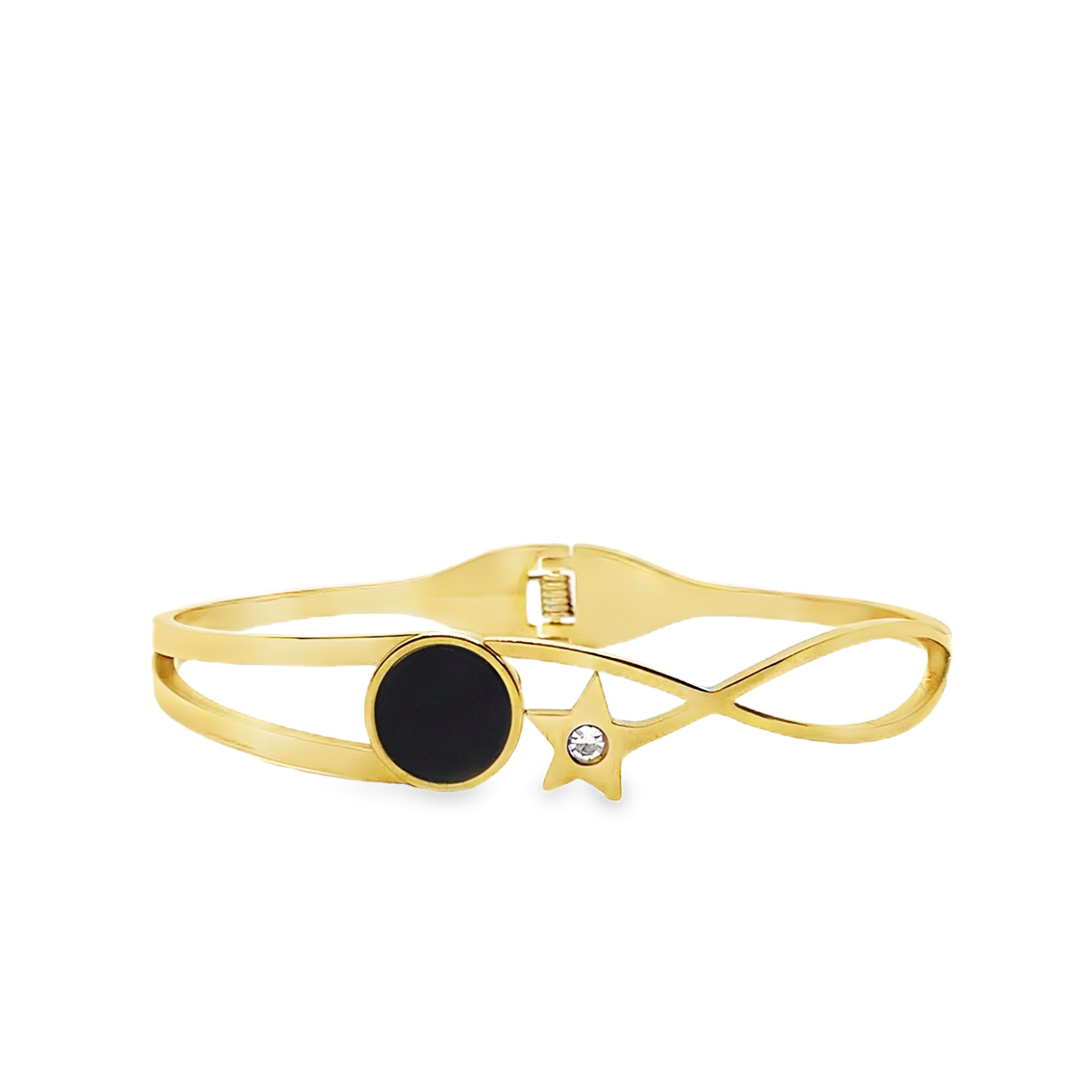 Bransoletka z żółtego złota z kryształowym akcentem kaboszonowym