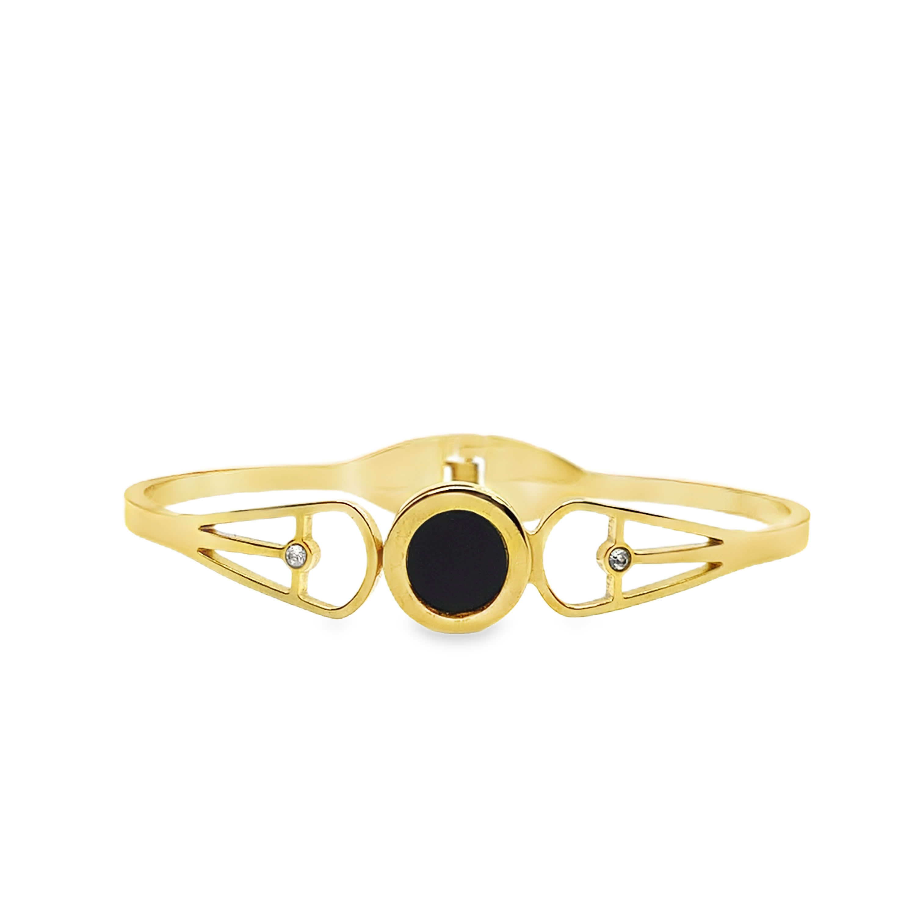 Bransoletka z żółtego złota z akcentami diamentowymi