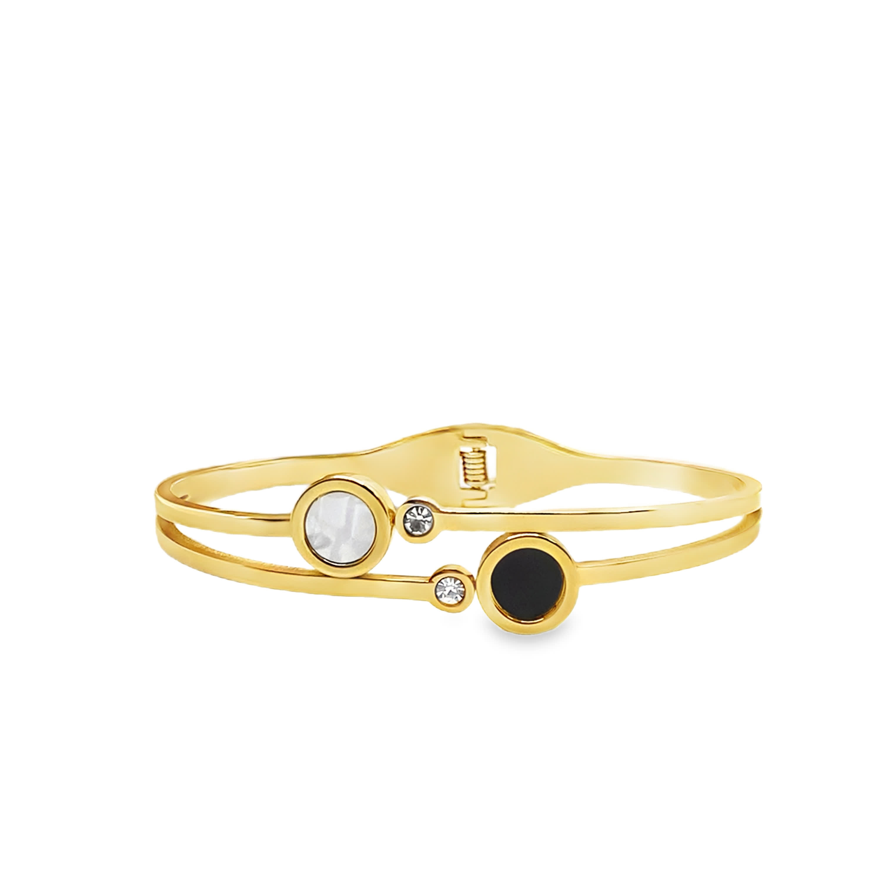 Elegancka złota bransoletka z kryształowymi akcentami