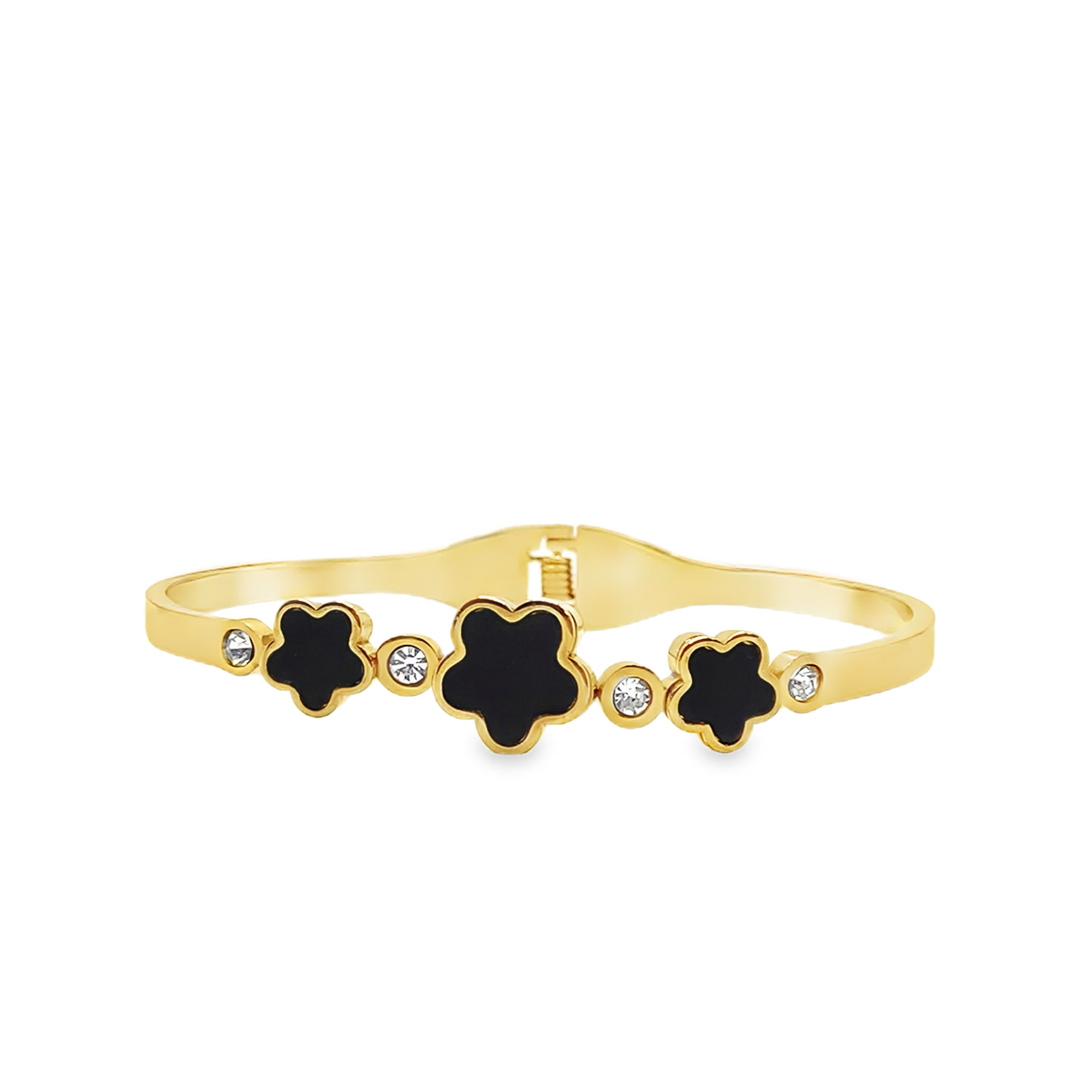 Bransoletka z żółtego złota z akcentami diamentowymi