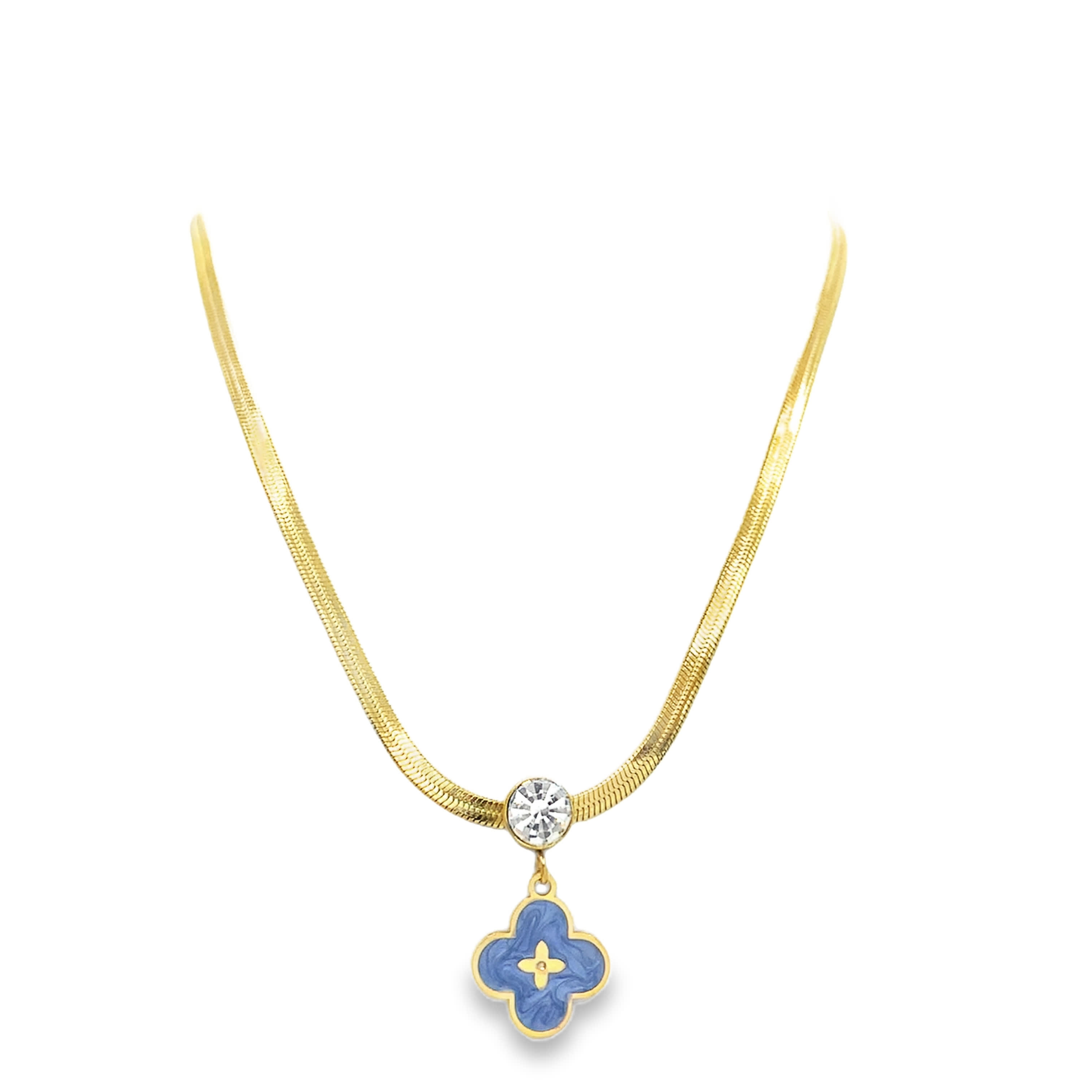 Naszyjnik z żółtego złota z okrągłym diamentem