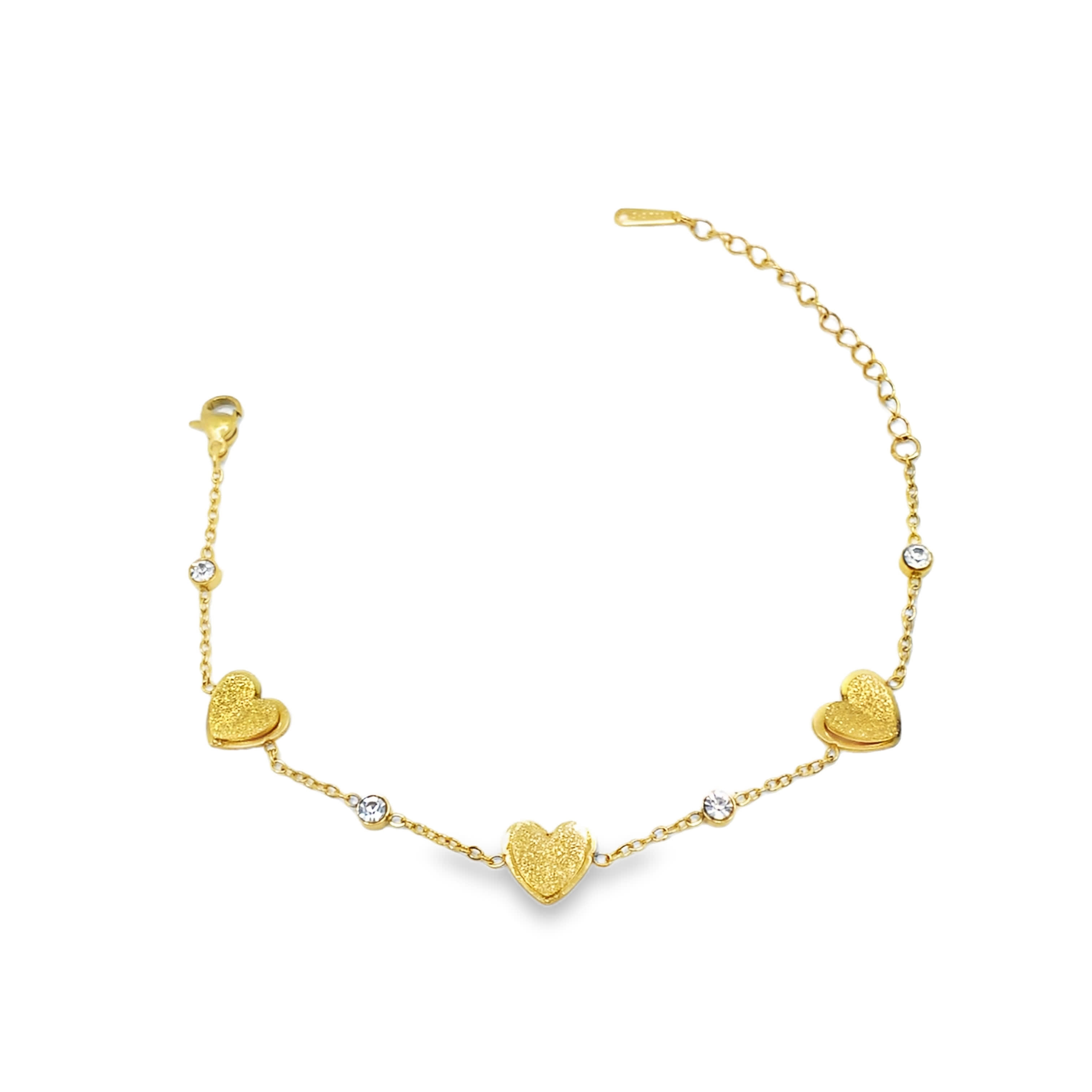 Bransoletka z żółtego złota z łańcuszkiem i akcentami diamentowymi