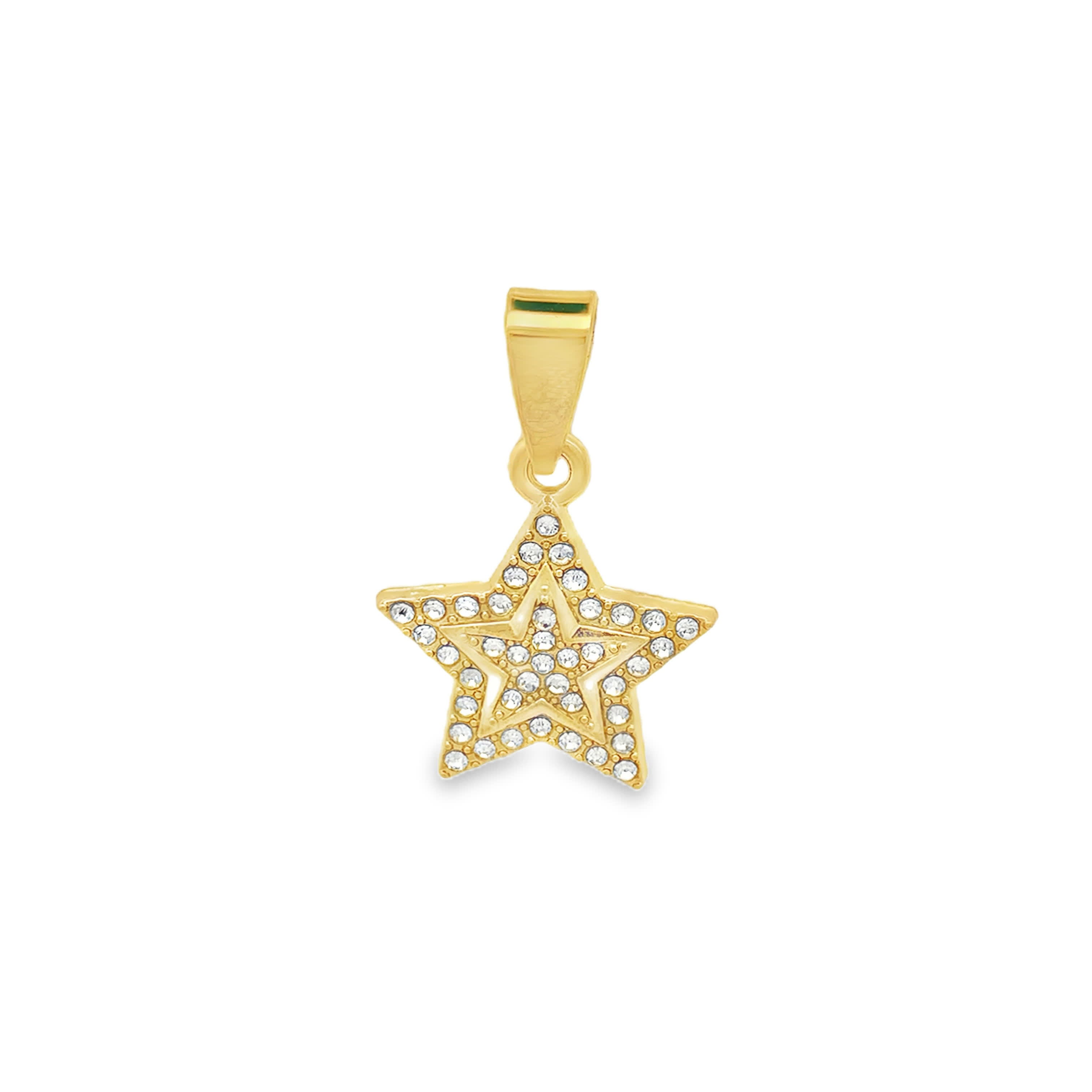 Zawieszka gwiazdka z pozłacanego metalu z kryształami o szlifie brylantowym