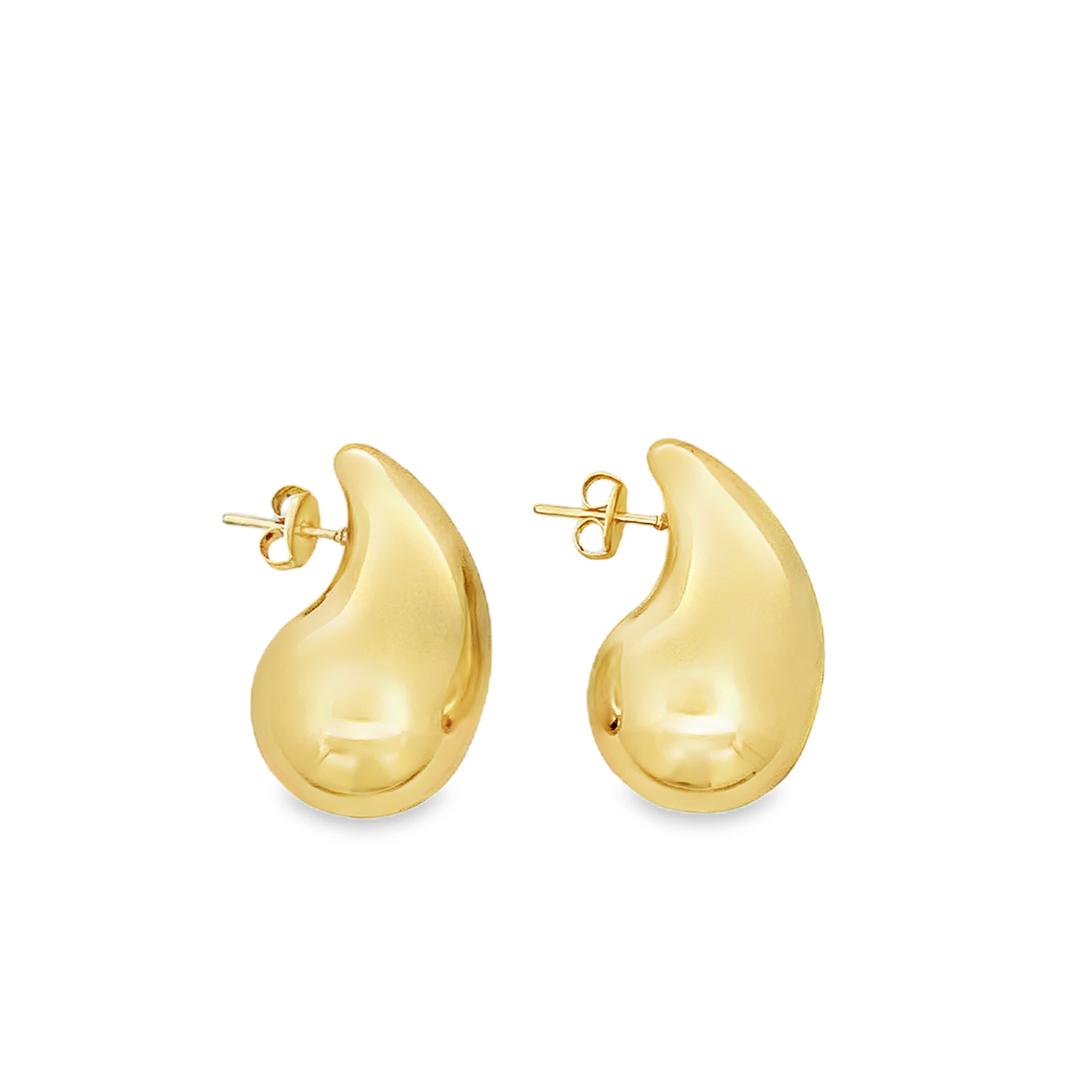 Eleganckie złocone kolczyki w kształcie łezki