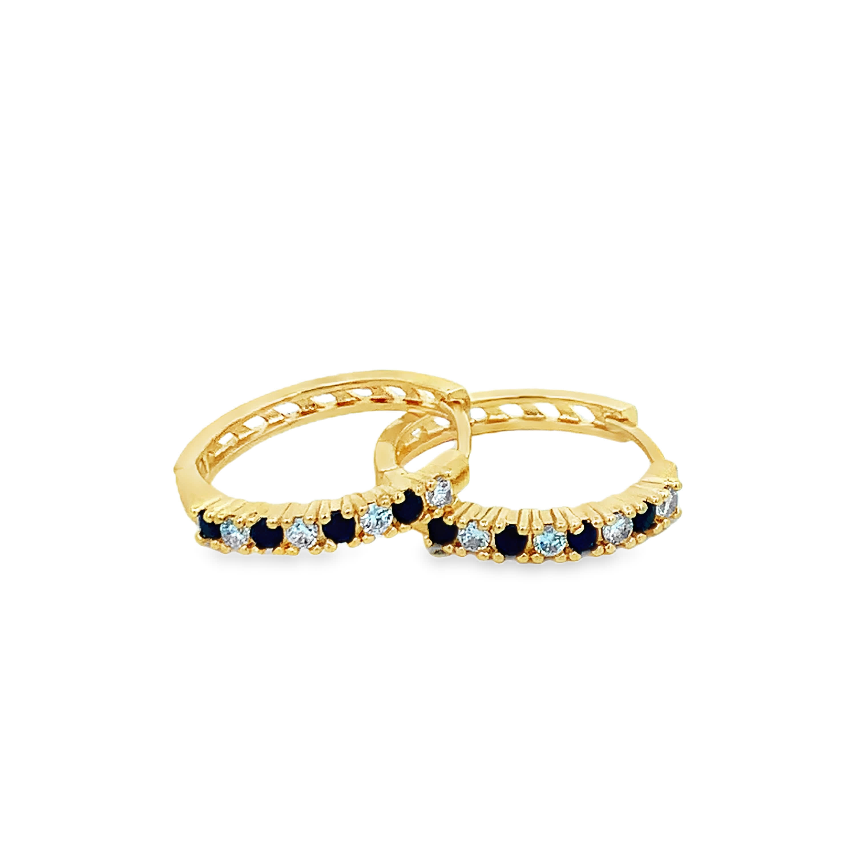 Kolczyki koła w kolorze żółtego złota z okrągłymi diamentami