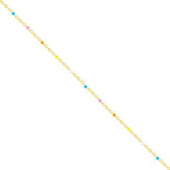 Bransoletka na nogę z kolorowymi kuleczkami srebrna pozłacana