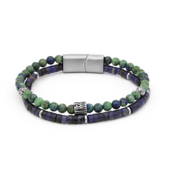 Bransoletka męska lapis lazuli – stal szlachetna