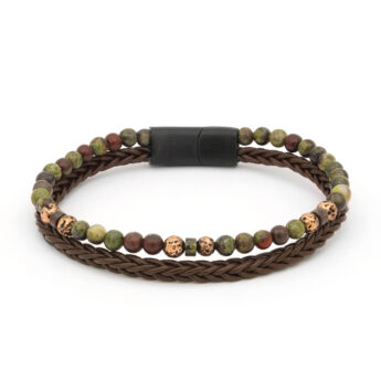 Bransoletka męska z turmalinem – stal szlachetna