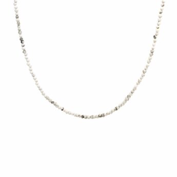 Naszyjnik z white howlite srebrny