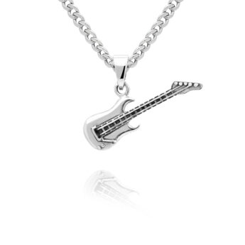 Zawieszka męska gitara srebrna