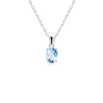 Zawieszka srebrna z niebieskim topazem subtelna