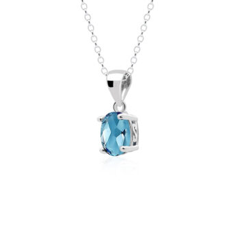 Zawieszka srebrna ozdobiona london topazem w ażurowej oprawie