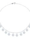 Choker na szyję srebrny z wiszącymi serduszkami