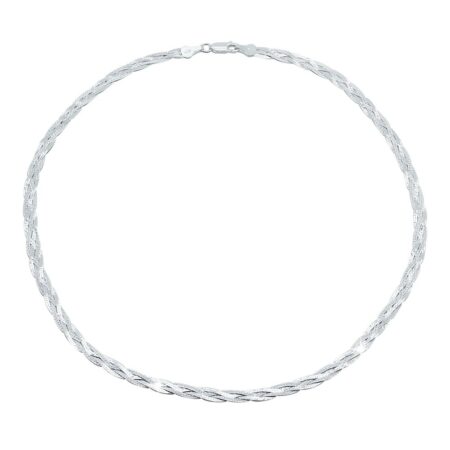 Łańcuszek srebrny 45 cm taśma pleciona