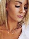 Choker z krzyżykiem i białą cyrkonią srebrny - obrazek 2
