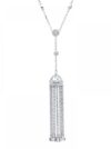 Naszyjnik srebrny z długą zawieszką ozdobioną kryształkami Swarovski